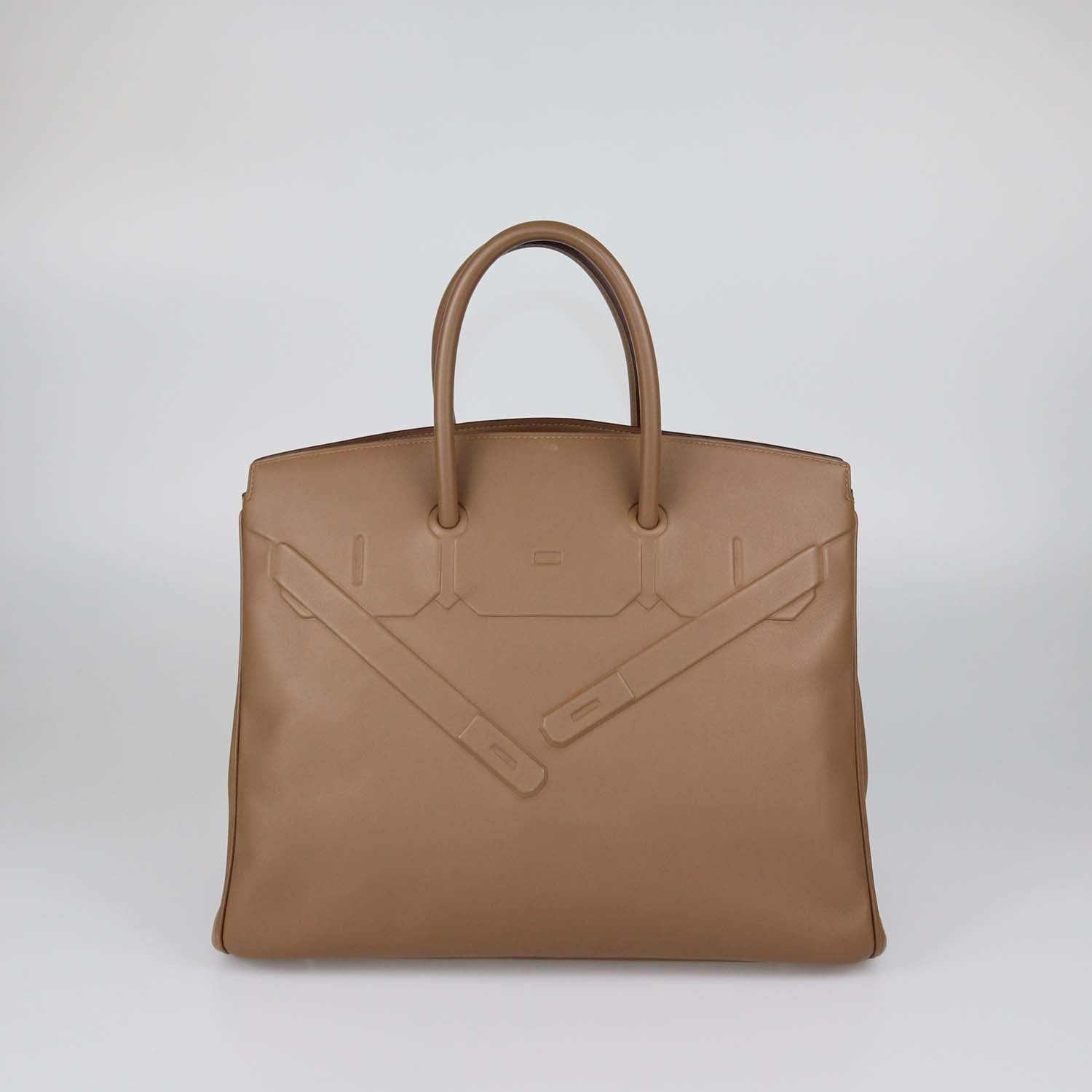Hermes Alezan Swift Leather Shadow Birkin 35 Bag