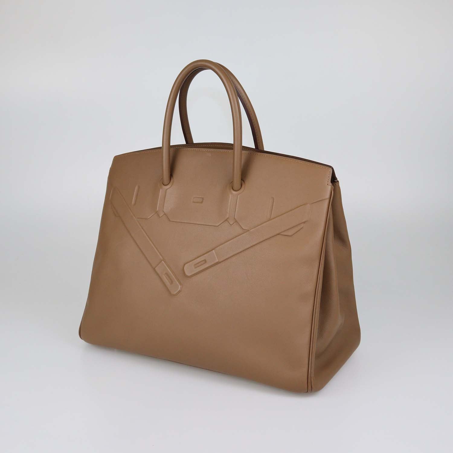 Hermes Alezan Swift Leather Shadow Birkin 35 Bag