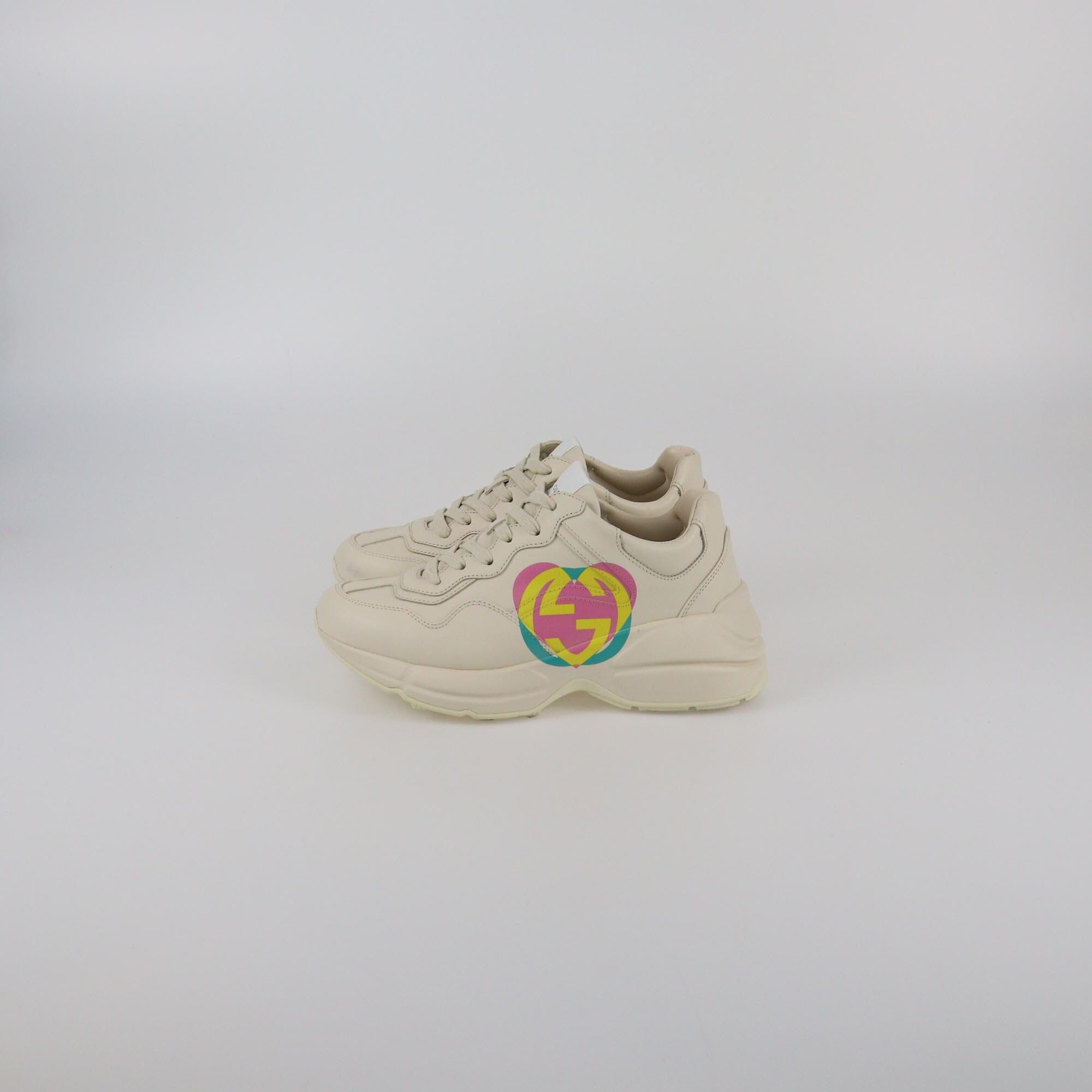 Gucci Ivorie GG Heart Rython Sneaker Womens Gucci