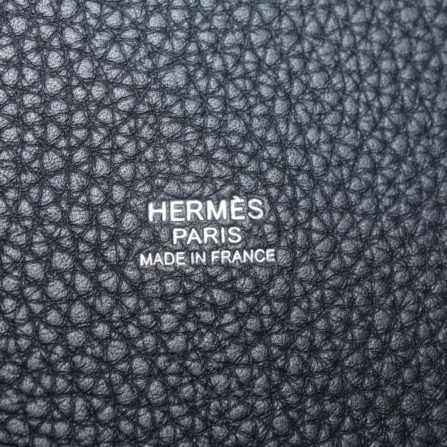 Hermes Black Clemence Leather Picotin Lock 18 Bag