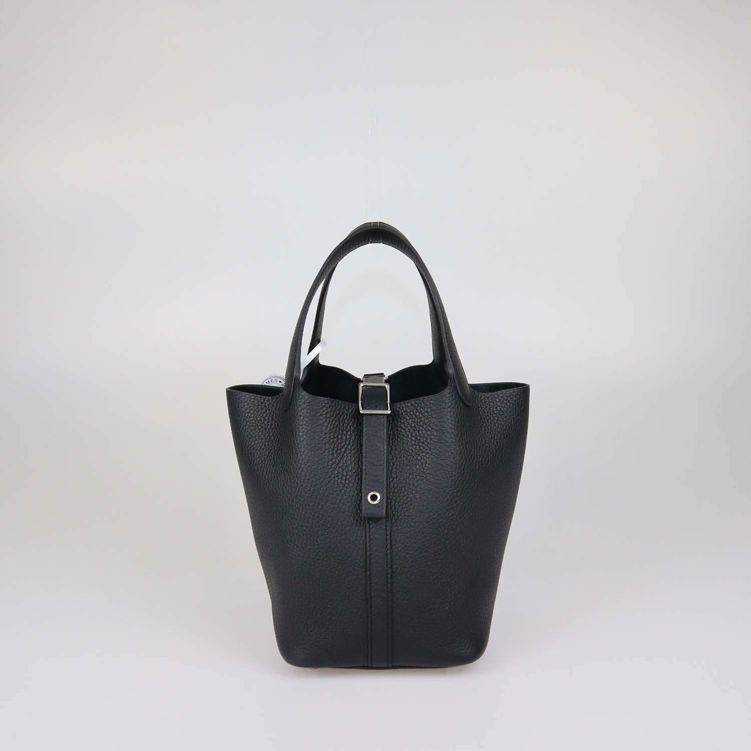Hermes Black Clemence Leather Picotin Lock 18 Bag