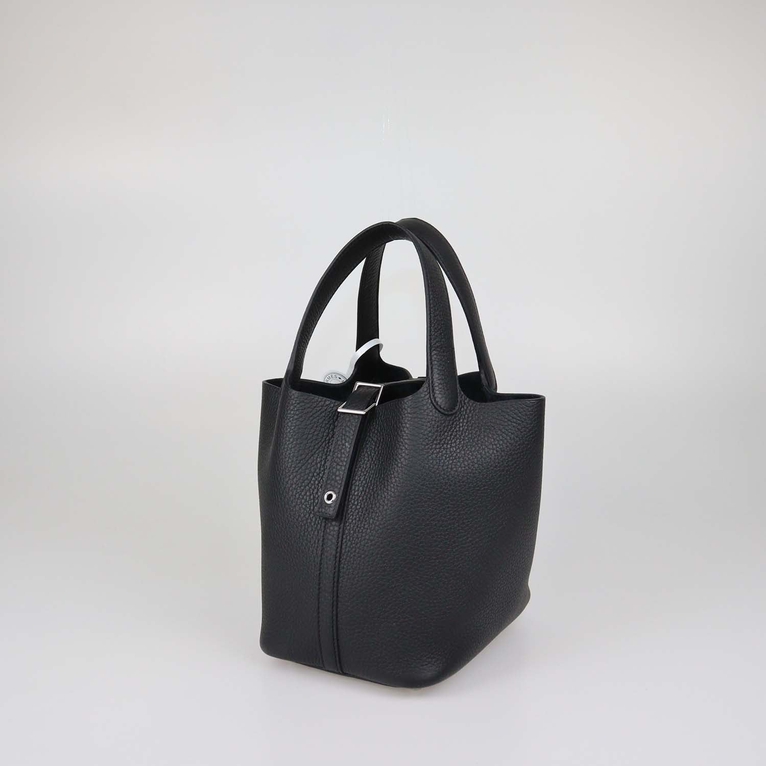 Hermes Black Clemence Leather Picotin Lock 18 Bag