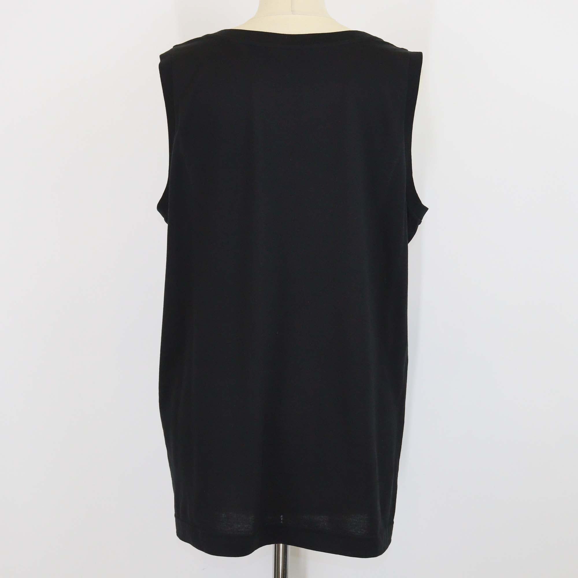 Dolce & Gabbana Black Cotton DG Pearl & Crystal Embellished Tank Top