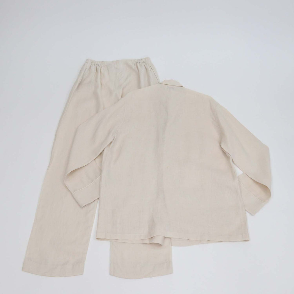 Loro Piana Clear Oyster Linen Pian Pyjamas Shirt and Britton Trousers Set