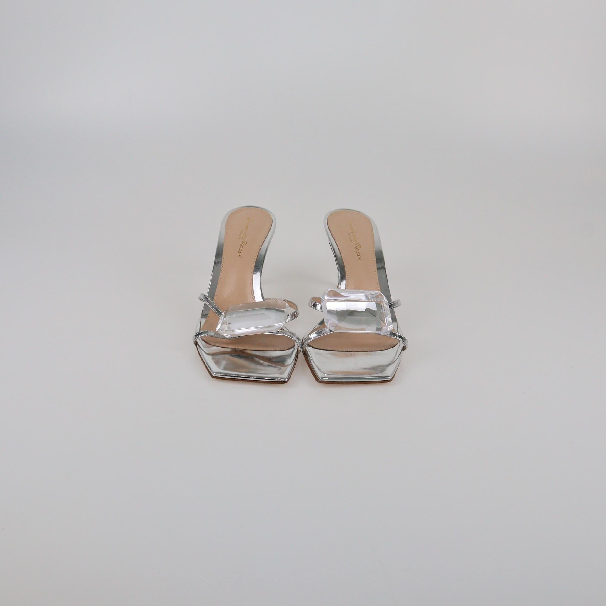 Gianvito Rossi Silver Jaipur Ankle Strap Pumps Womens Gianvito Rossi