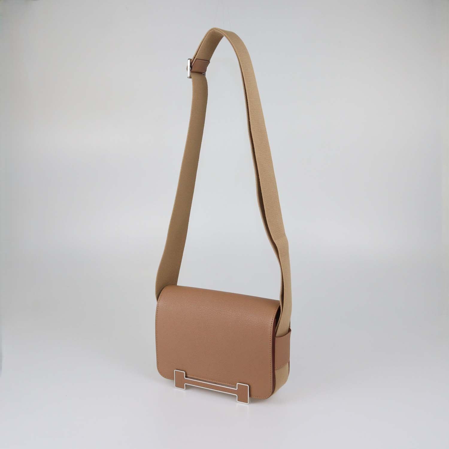 Hermes Quebracho Chevre Mysore Leather Geta Bag