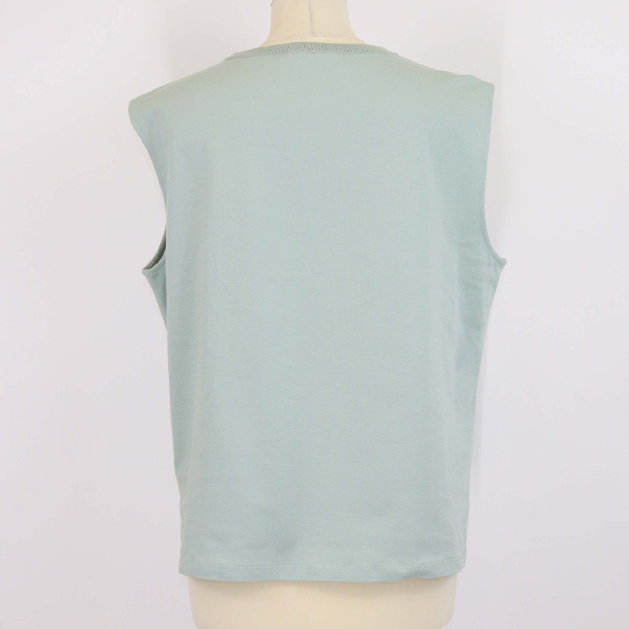 Loro Piana Pastel Green Cotton Sleeveless Crew Neck Shirt