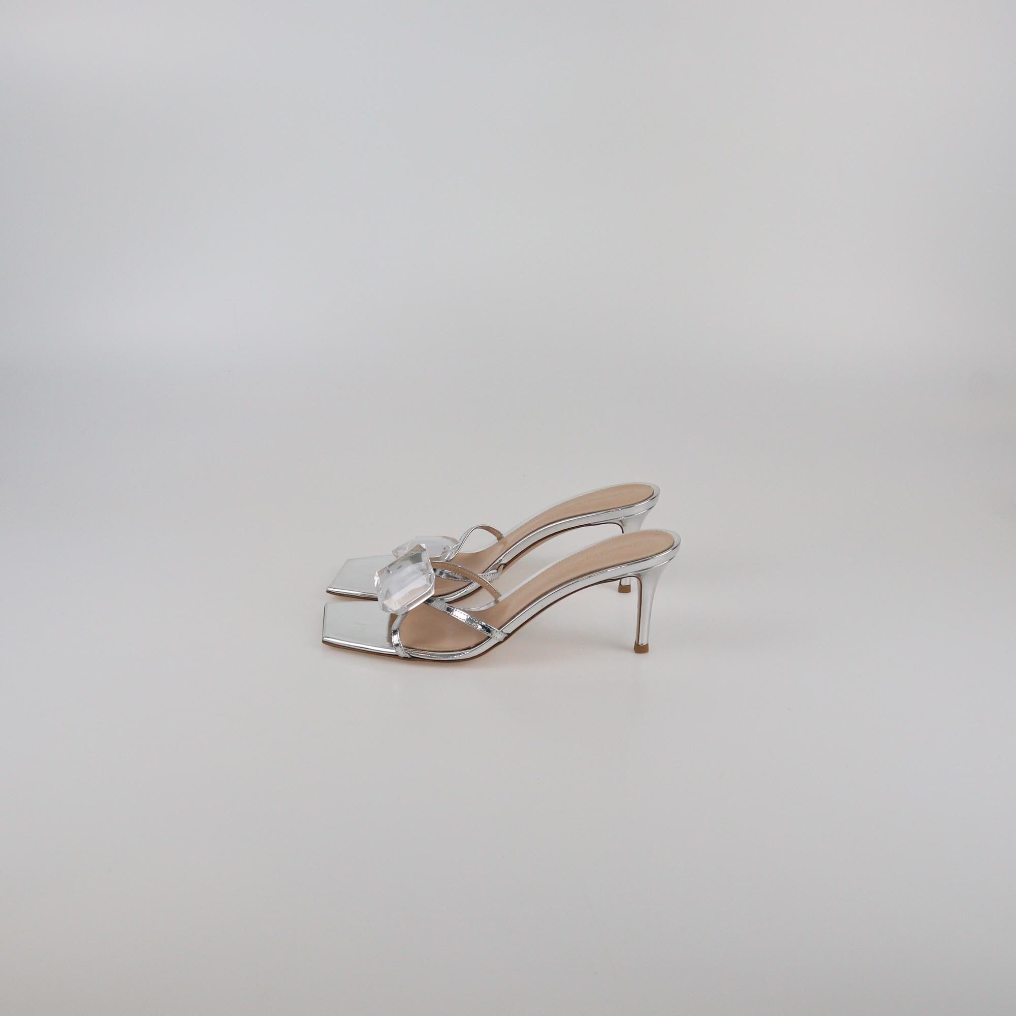 Gianvito Rossi Silver Jaipur Ankle Strap Pumps Womens Gianvito Rossi
