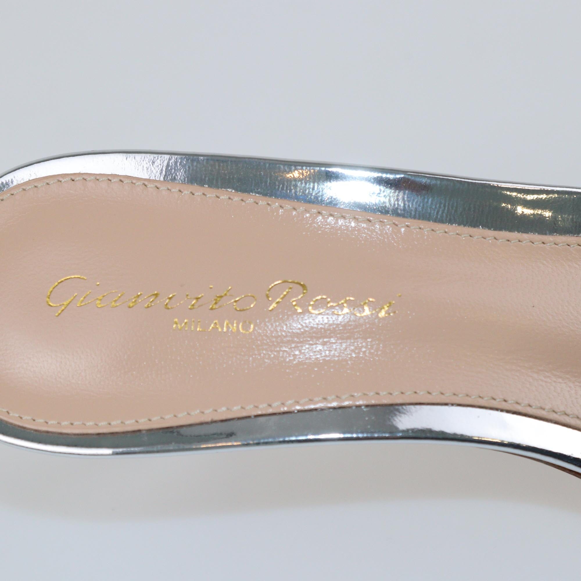 Gianvito Rossi Silver Jaipur Ankle Strap Pumps Womens Gianvito Rossi