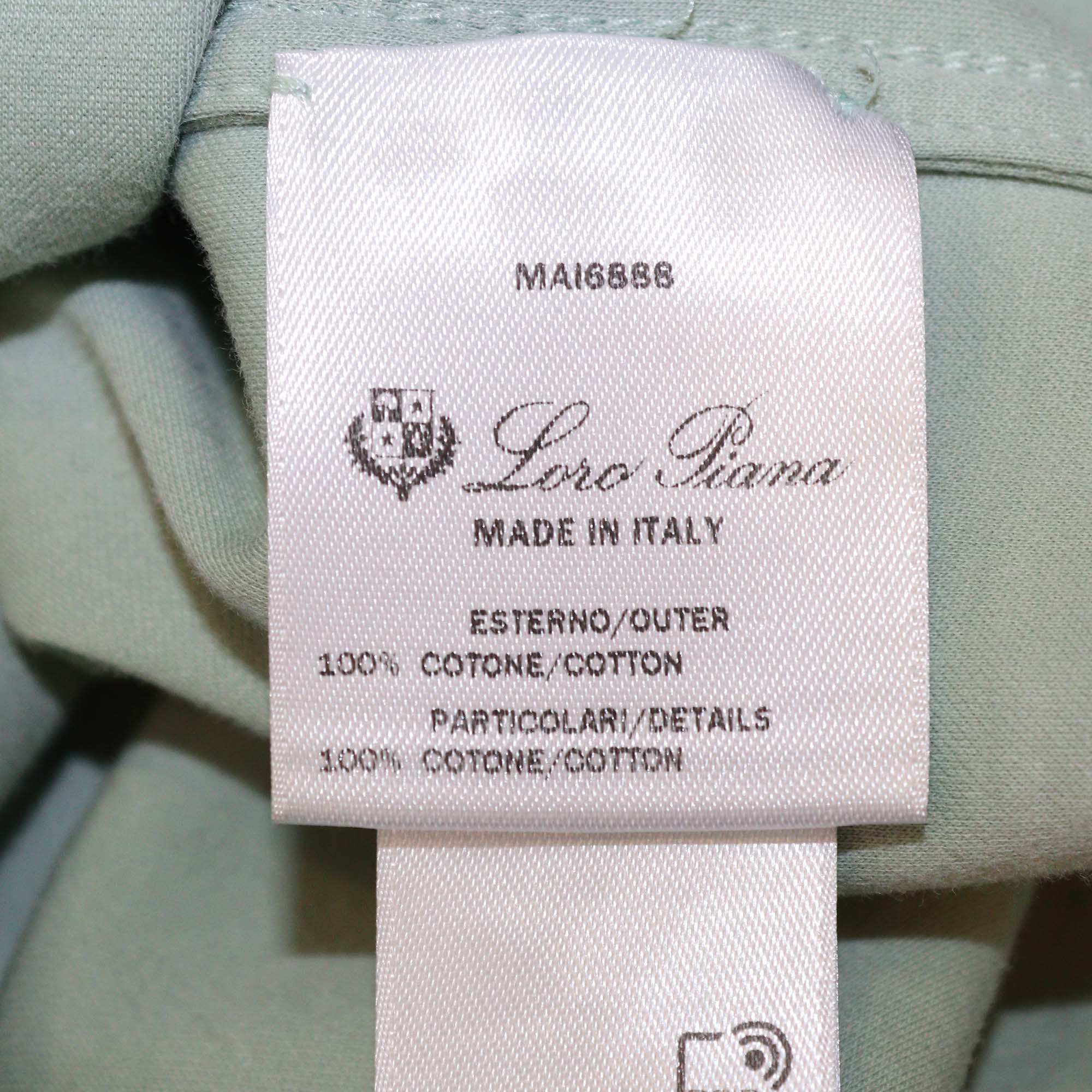 Loro Piana Pastel Green Cotton Sleeveless Crew Neck Shirt