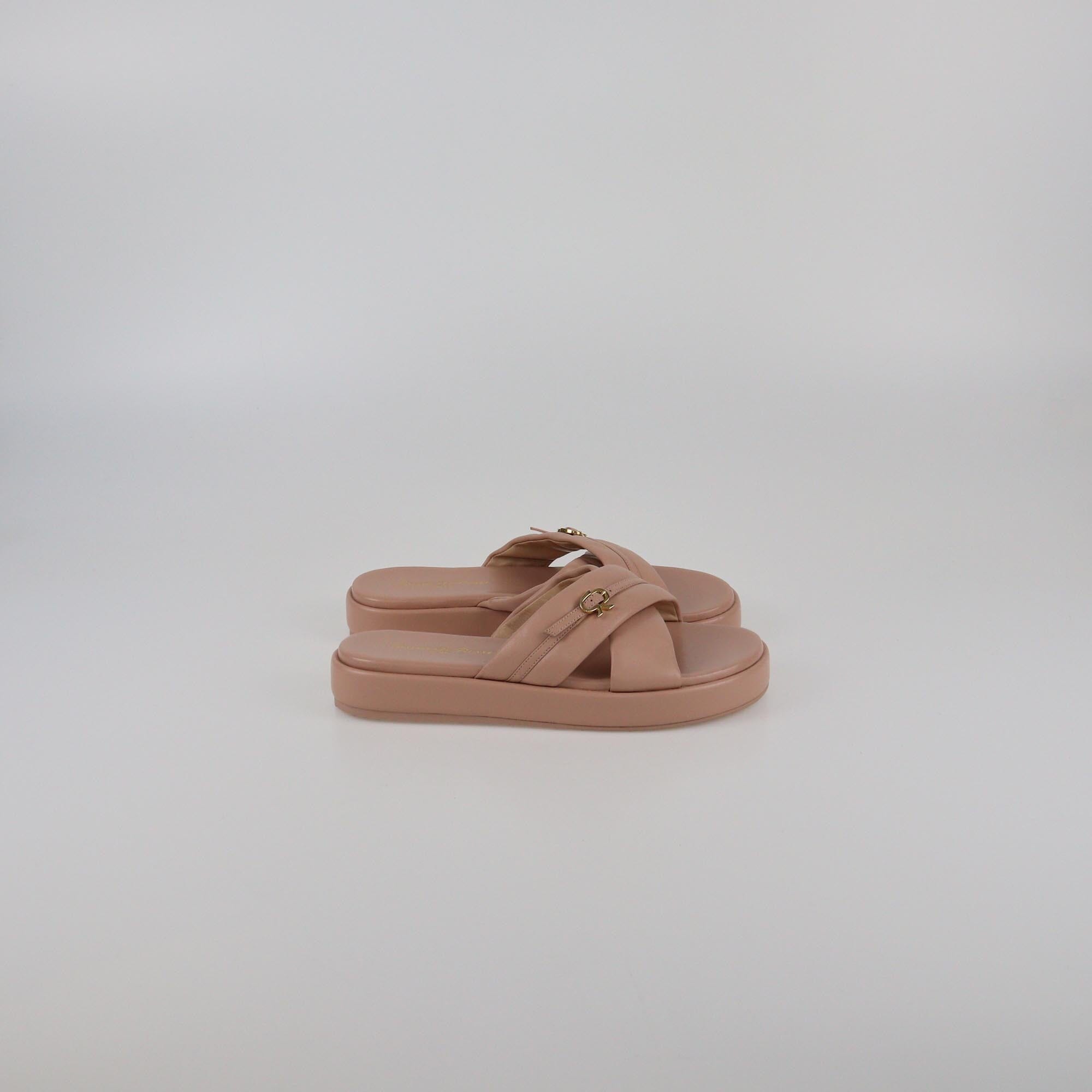 Gianvito Rossi Beige Alima Flat Sandals Womens Gianvito Rossi