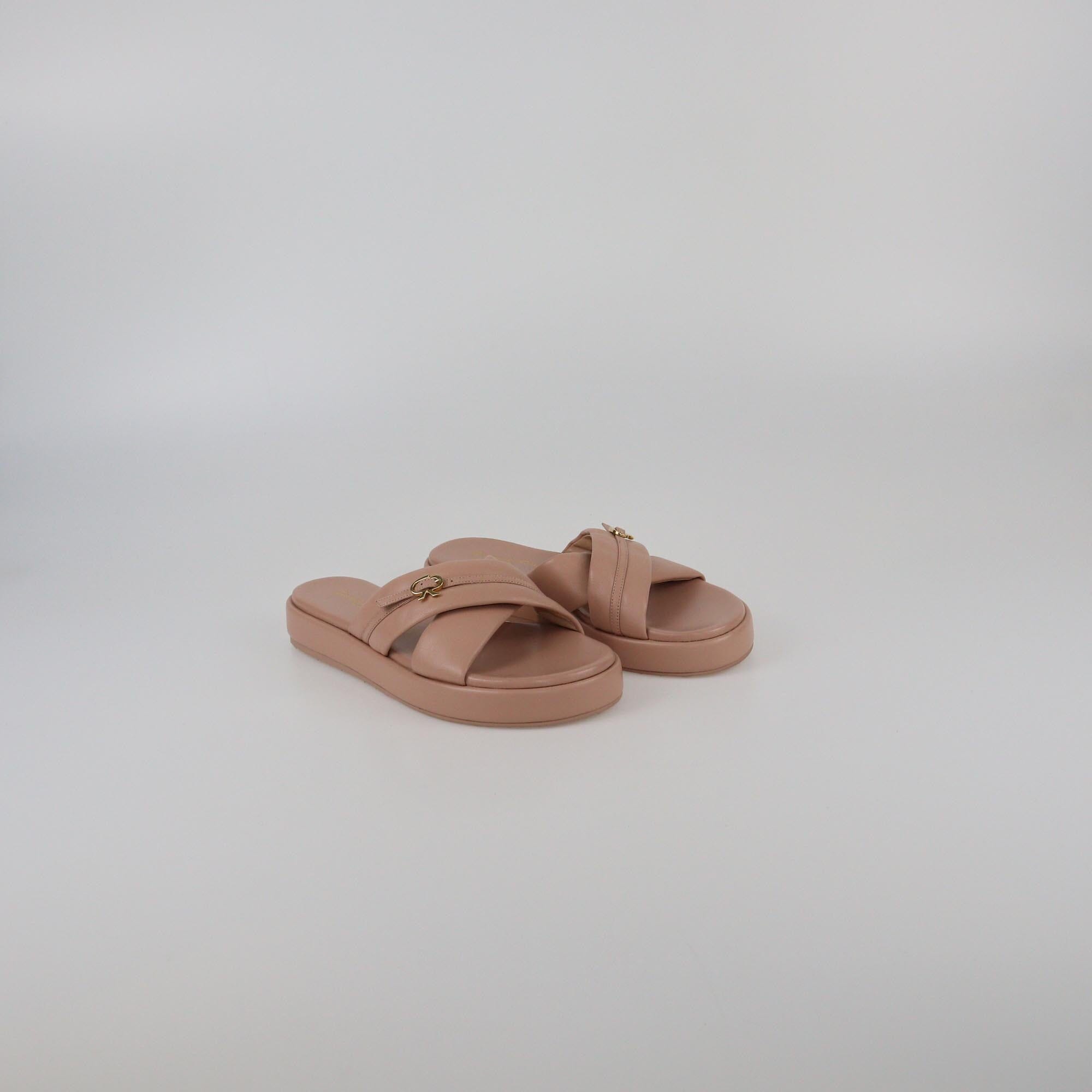 Gianvito Rossi Beige Alima Flat Sandals Womens Gianvito Rossi