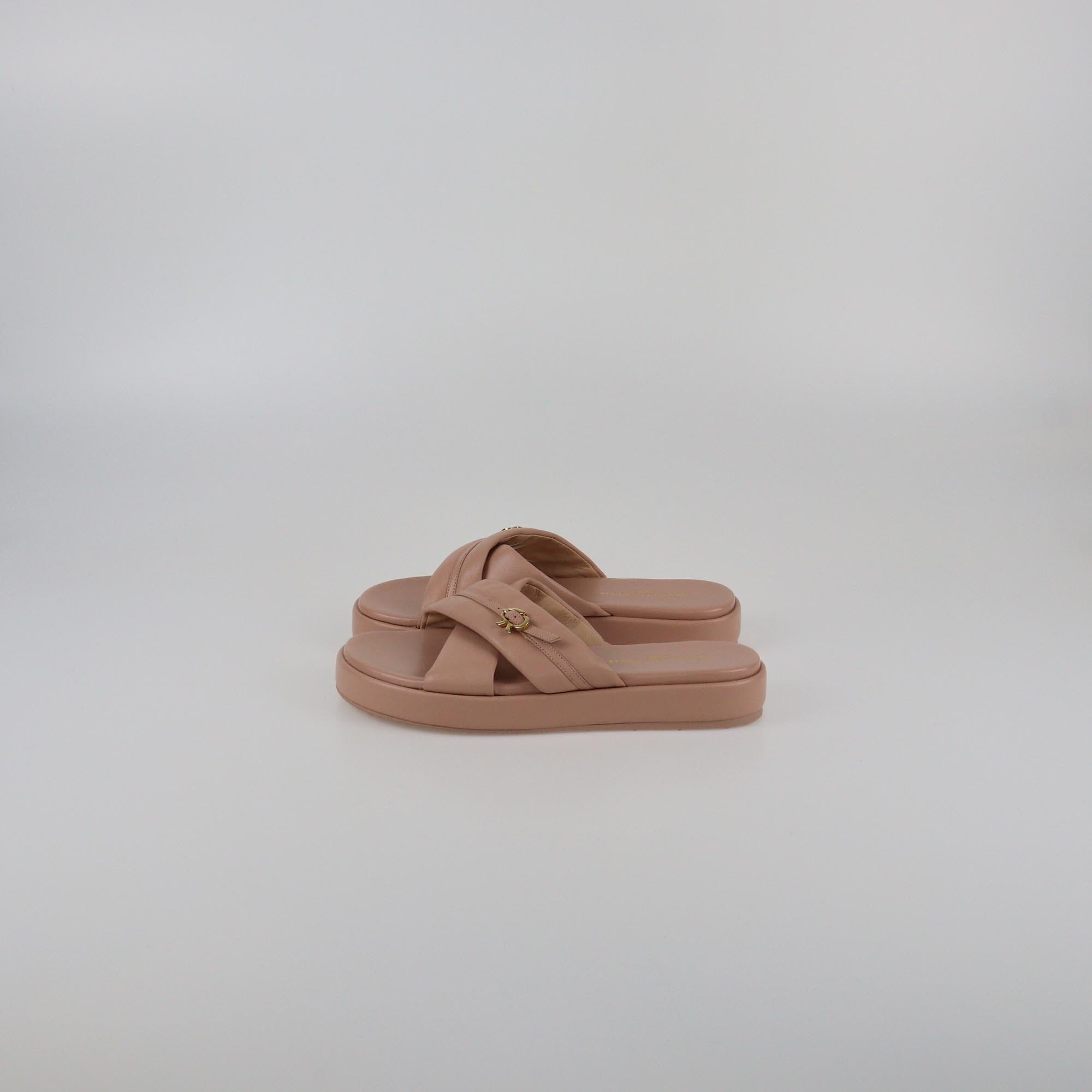 Gianvito Rossi Beige Alima Flat Sandals Womens Gianvito Rossi