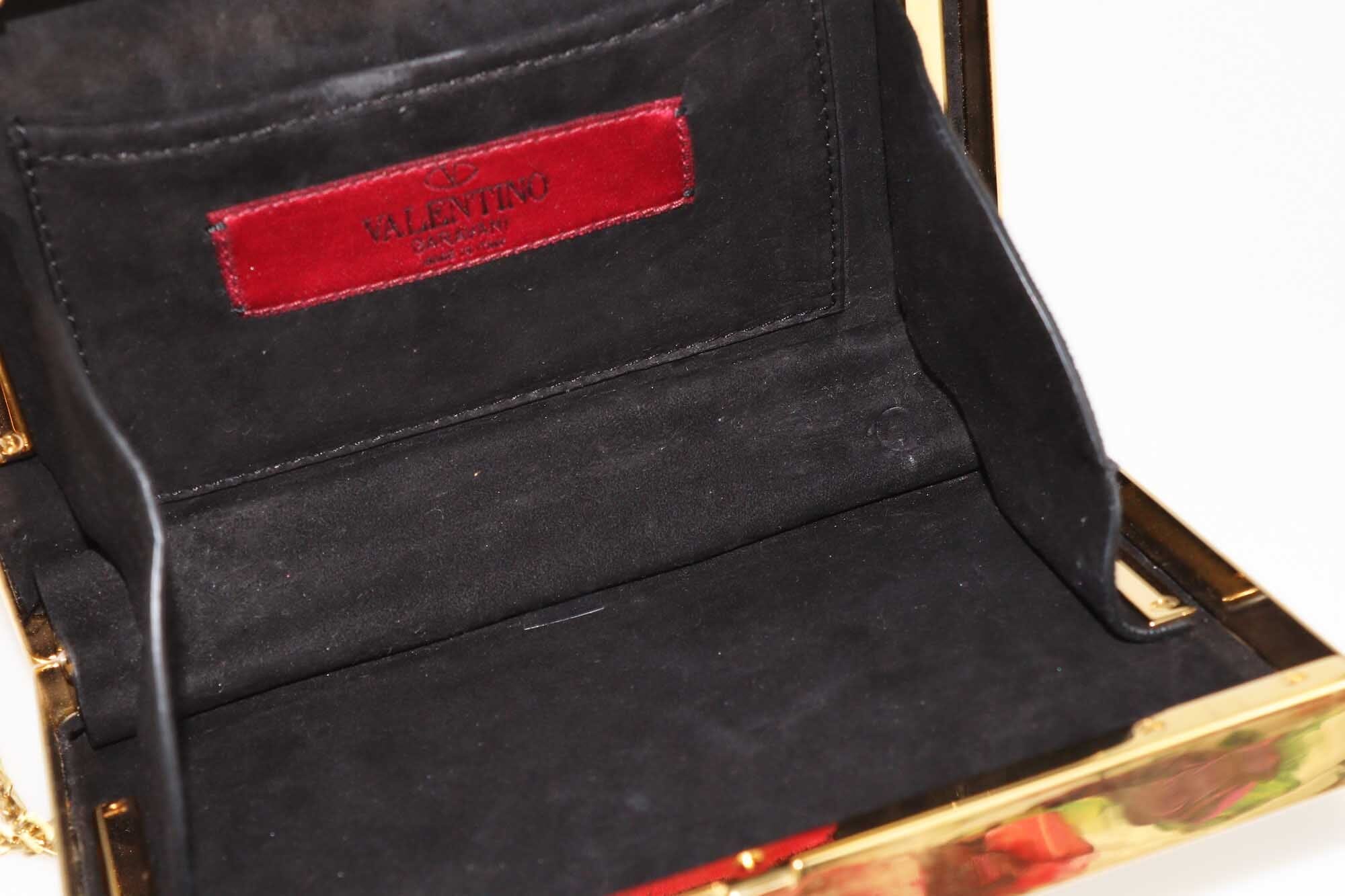 Valentino Black/Ivory Enamel Box Clutch Bag Bags Valentino