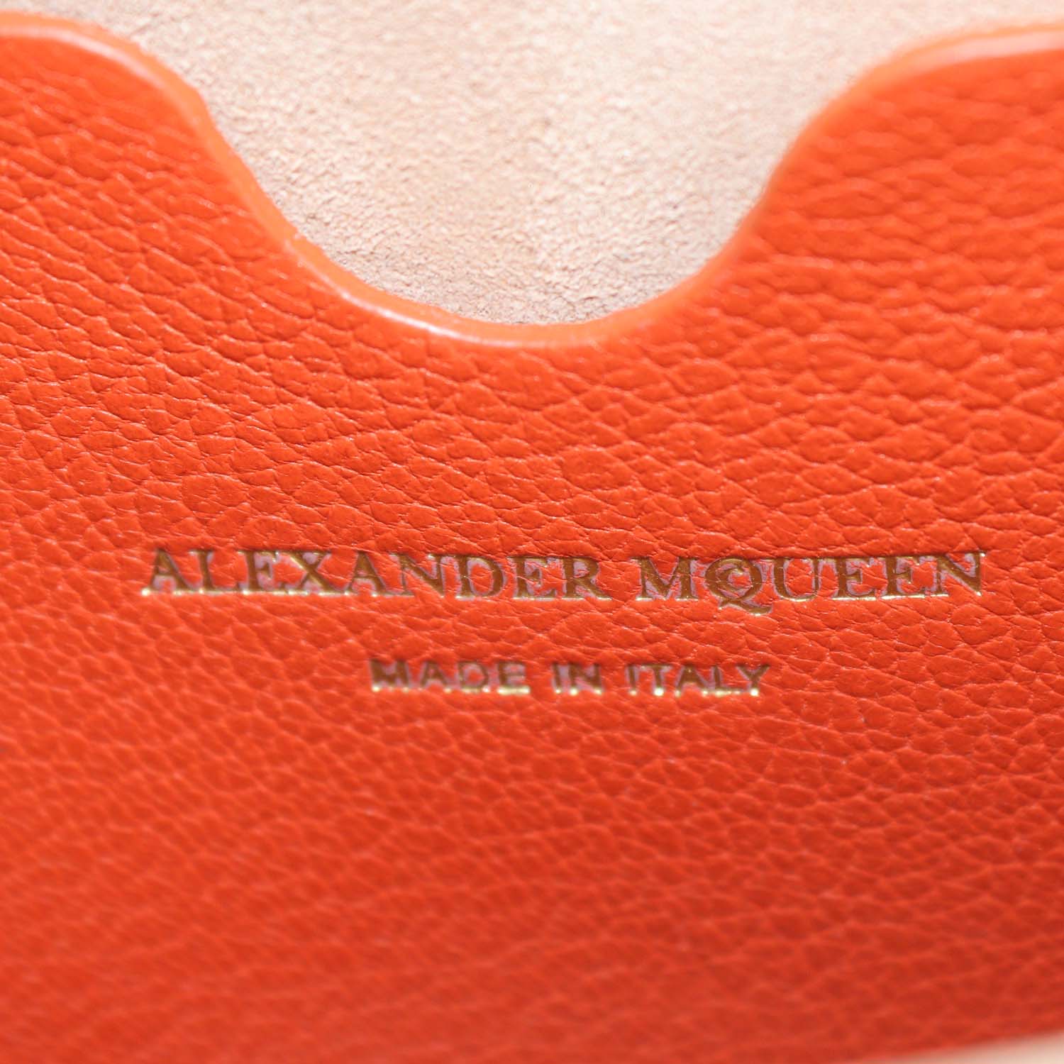 Alexander Mcqueen Orange Leather Box Shoulder Bag