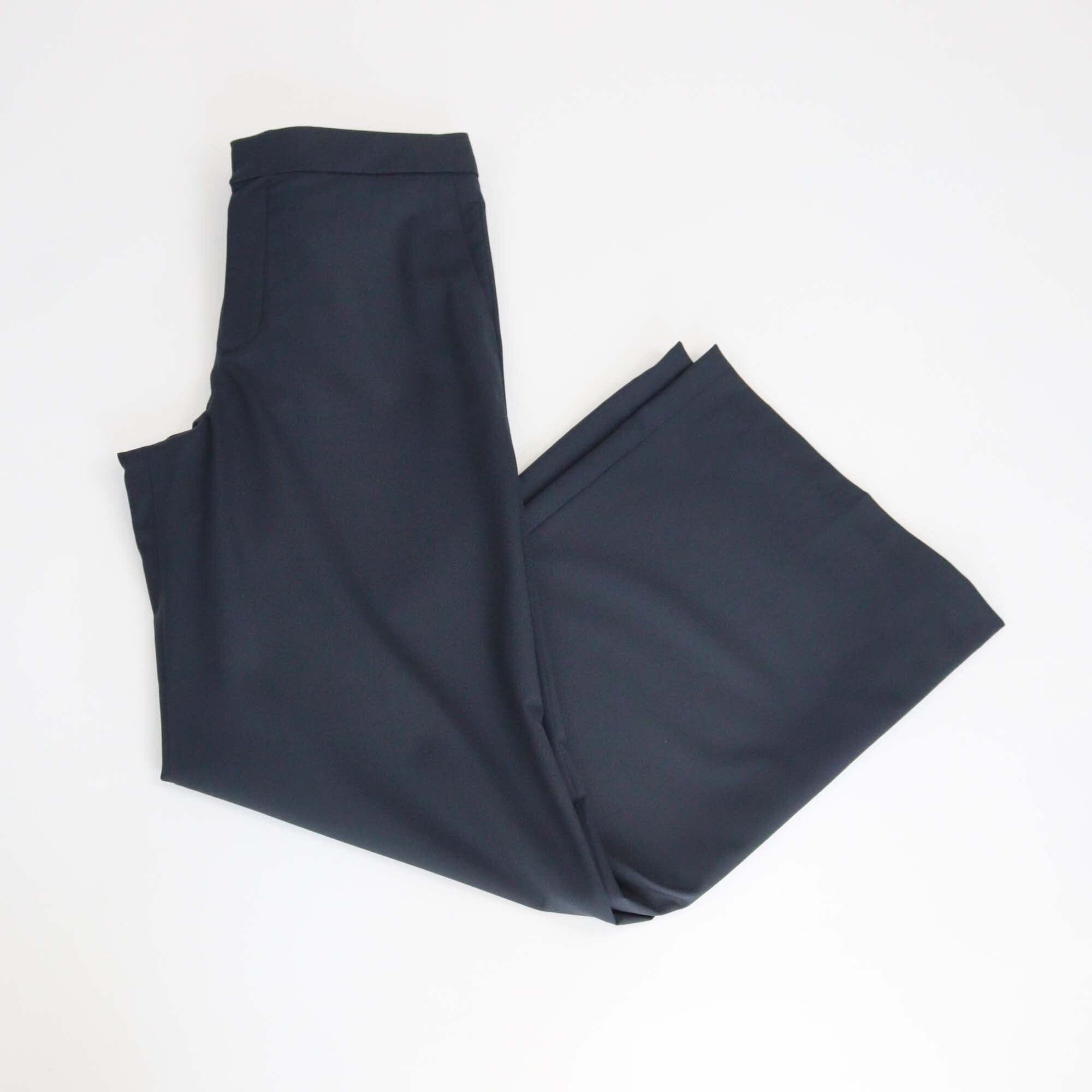 Chloe Navy Blue Silk Blend Wide Leg Pants Womens Chloe