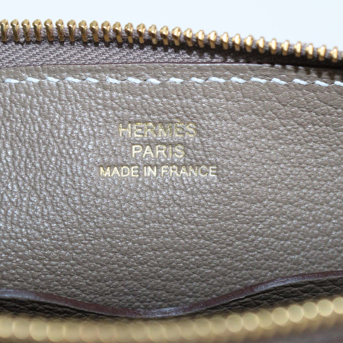 Hermes Etoupe Evercolor Leather Zipengo Chaine d'Ancre To Go Pouch