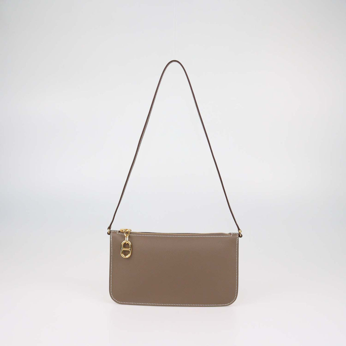 Hermes Etoupe Evercolor Leather Zipengo Chaine d'Ancre To Go Pouch