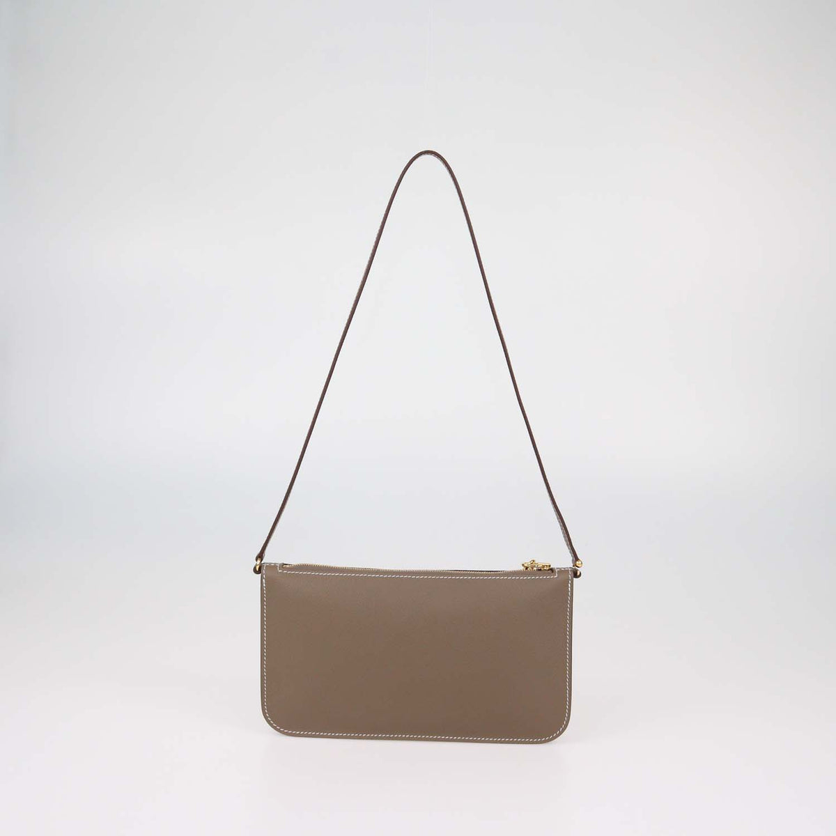 Hermes Etoupe Evercolor Leather Zipengo Chaine d'Ancre To Go Pouch
