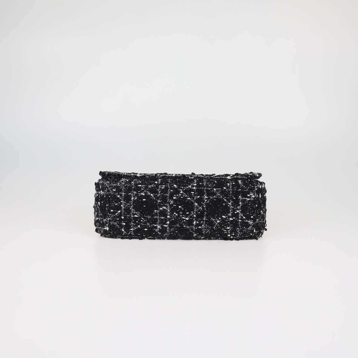 Christian Dior Black,White Macrocannage Tweed Medium Caro Shoulder Bag