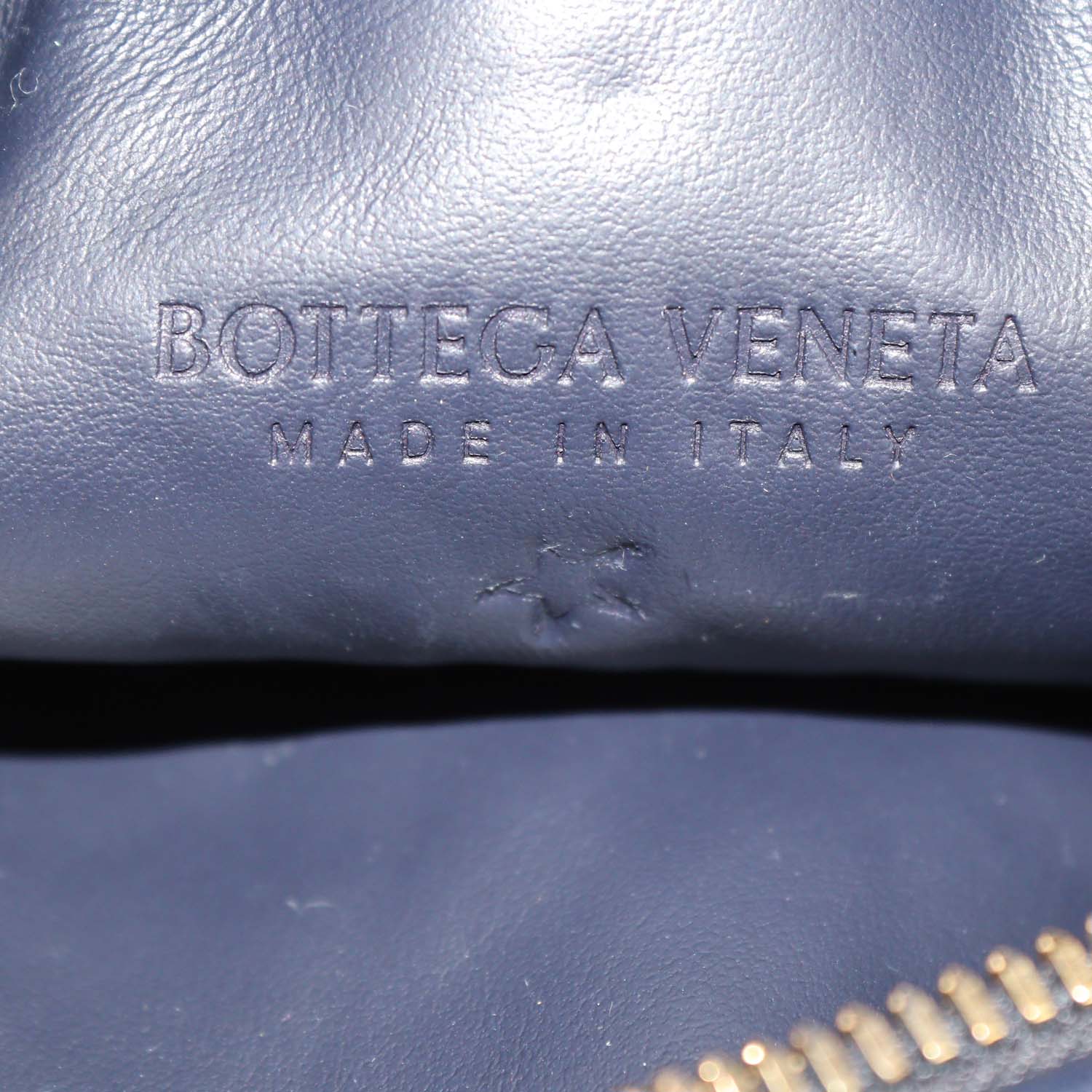 Bottega Veneta Navy Blue Intrecciato Leather Mini Jodie Hobo