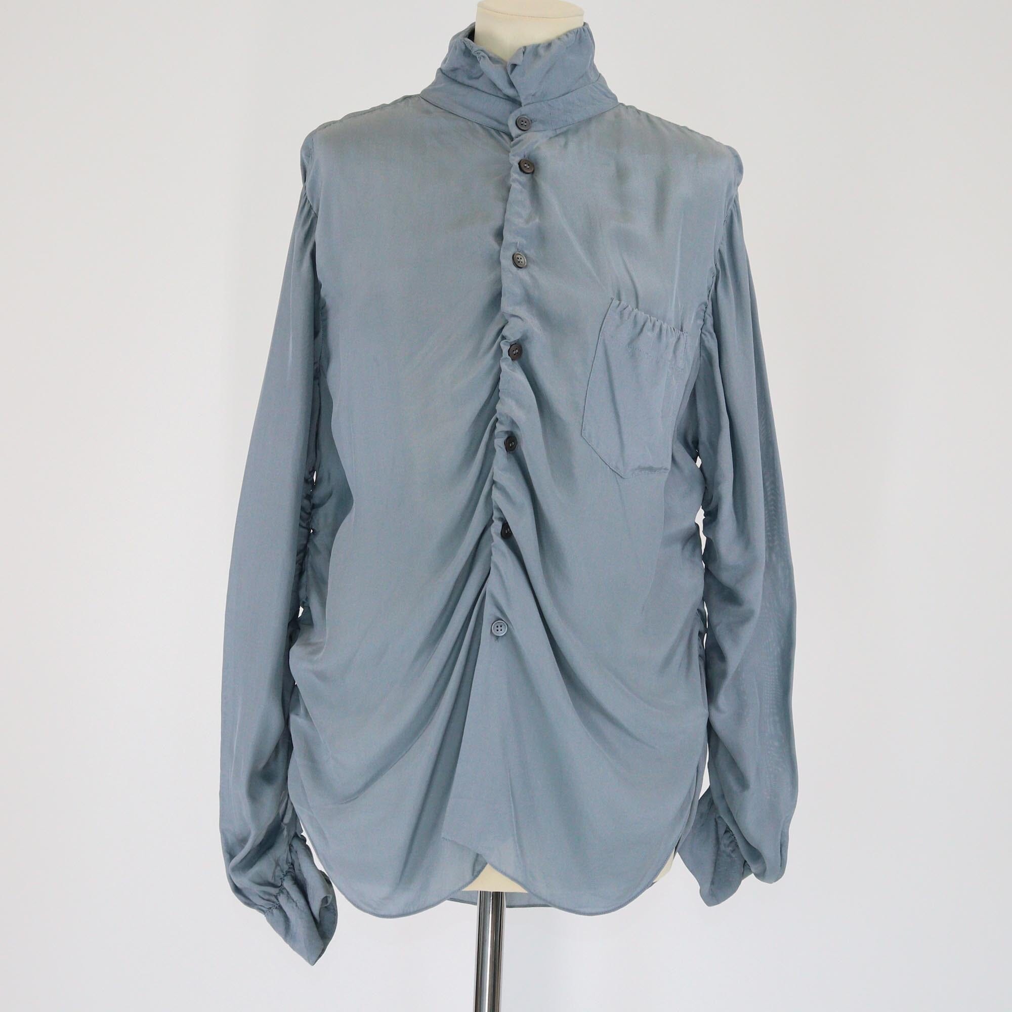 Marni Grey Ruffle Detail Long Sleeve Blouse Womens Marni