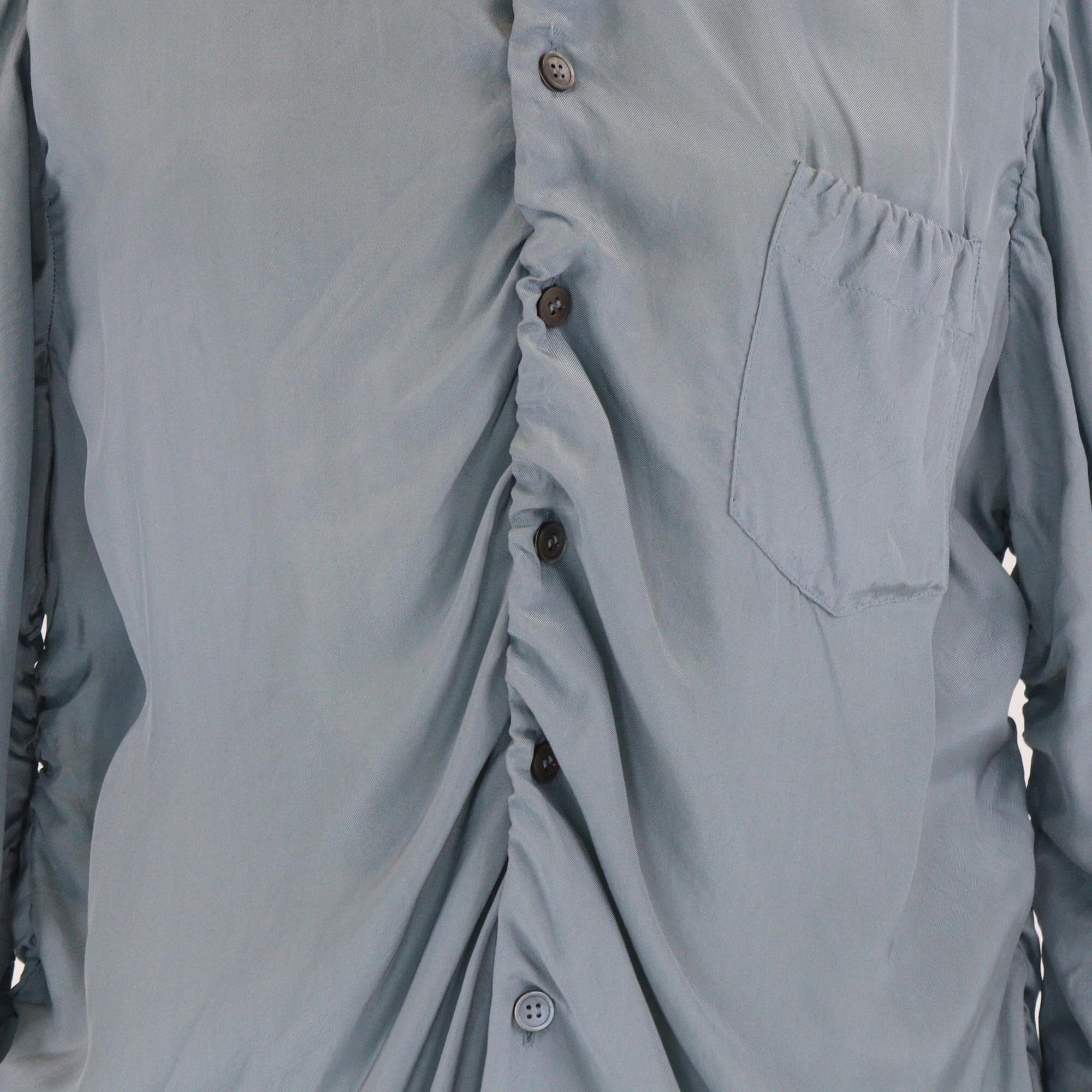 Marni Grey Ruffle Detail Long Sleeve Blouse Womens Marni