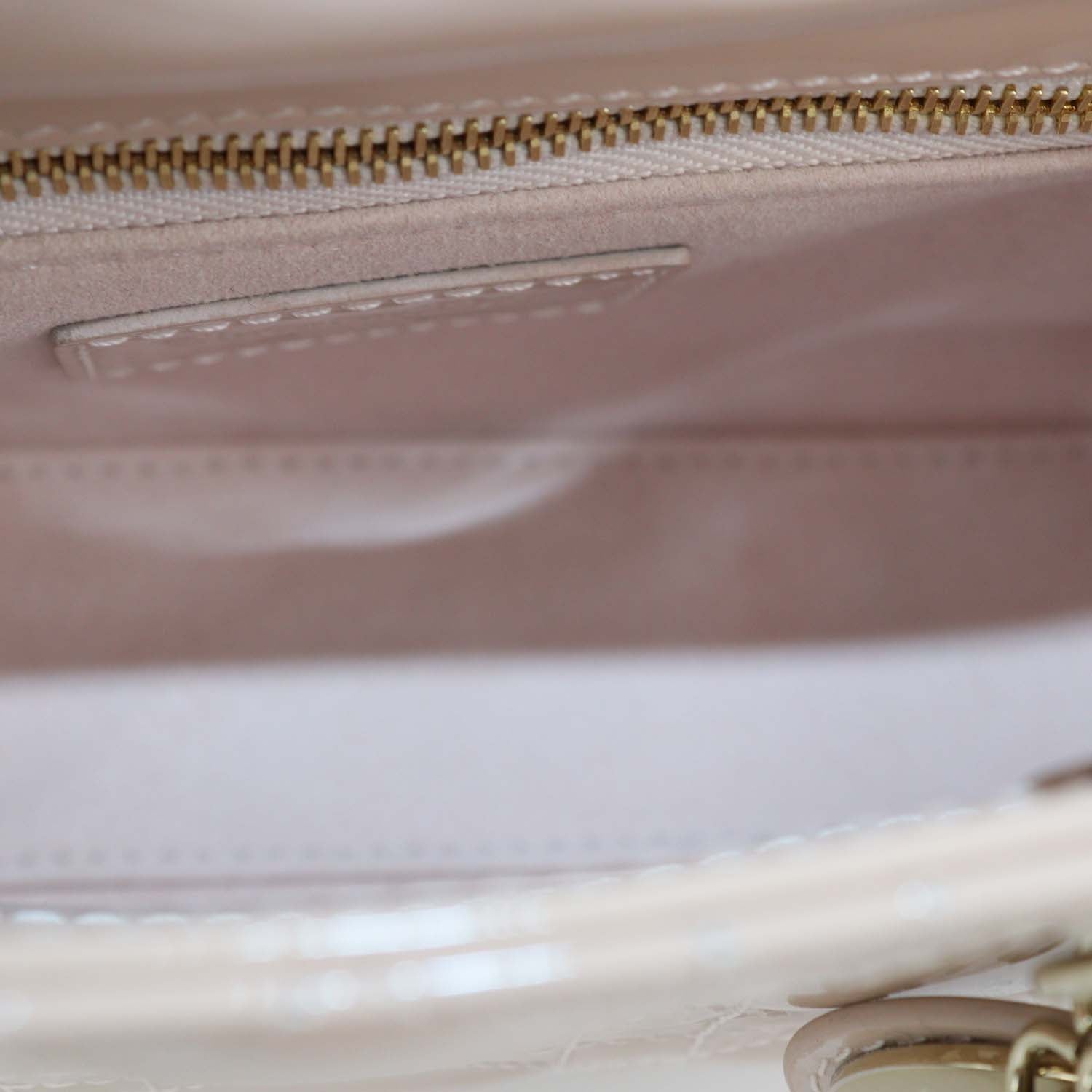 Christian Dior Powder Pink Patent Leather Cannage Mini Lady Dior Tote