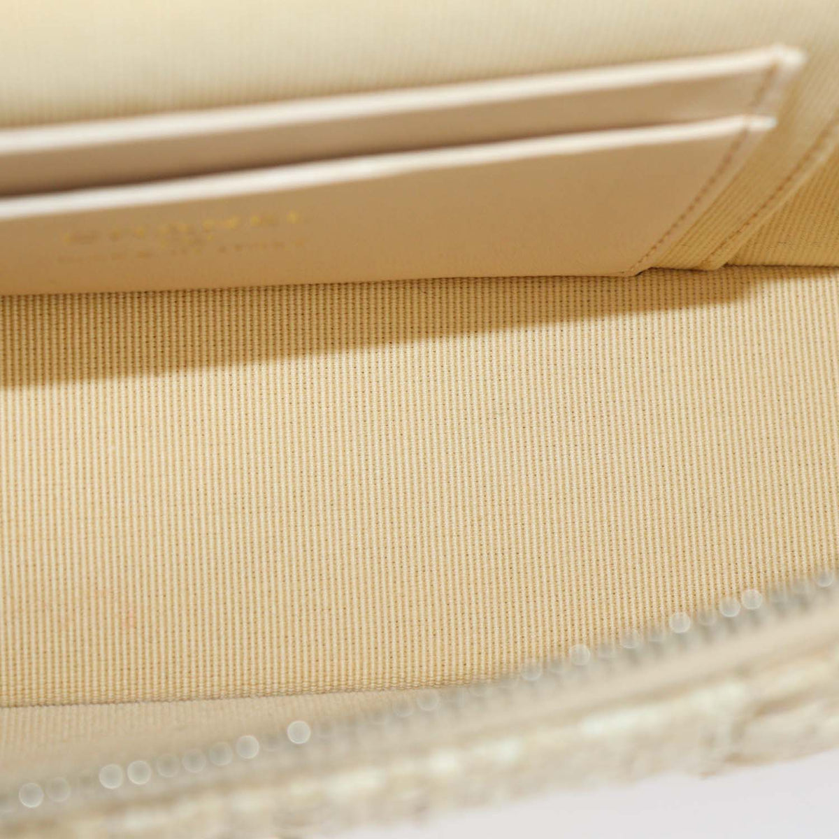 Chanel Beige Raffia Slim Vanity Case w/ Chain