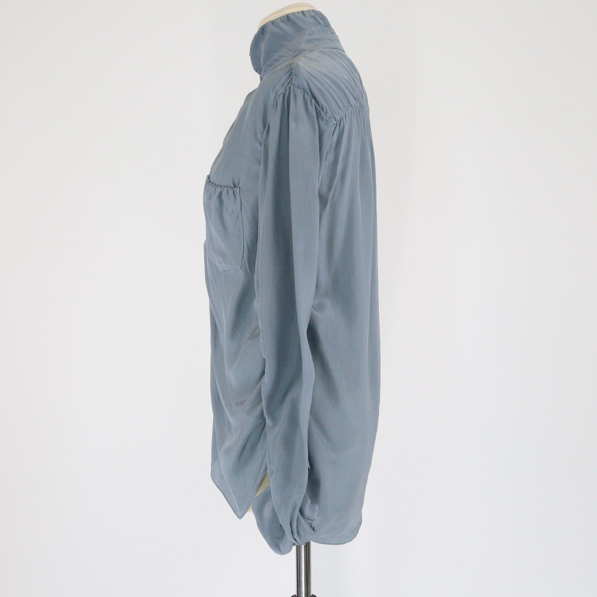 Marni Grey Ruffle Detail Long Sleeve Blouse Womens Marni