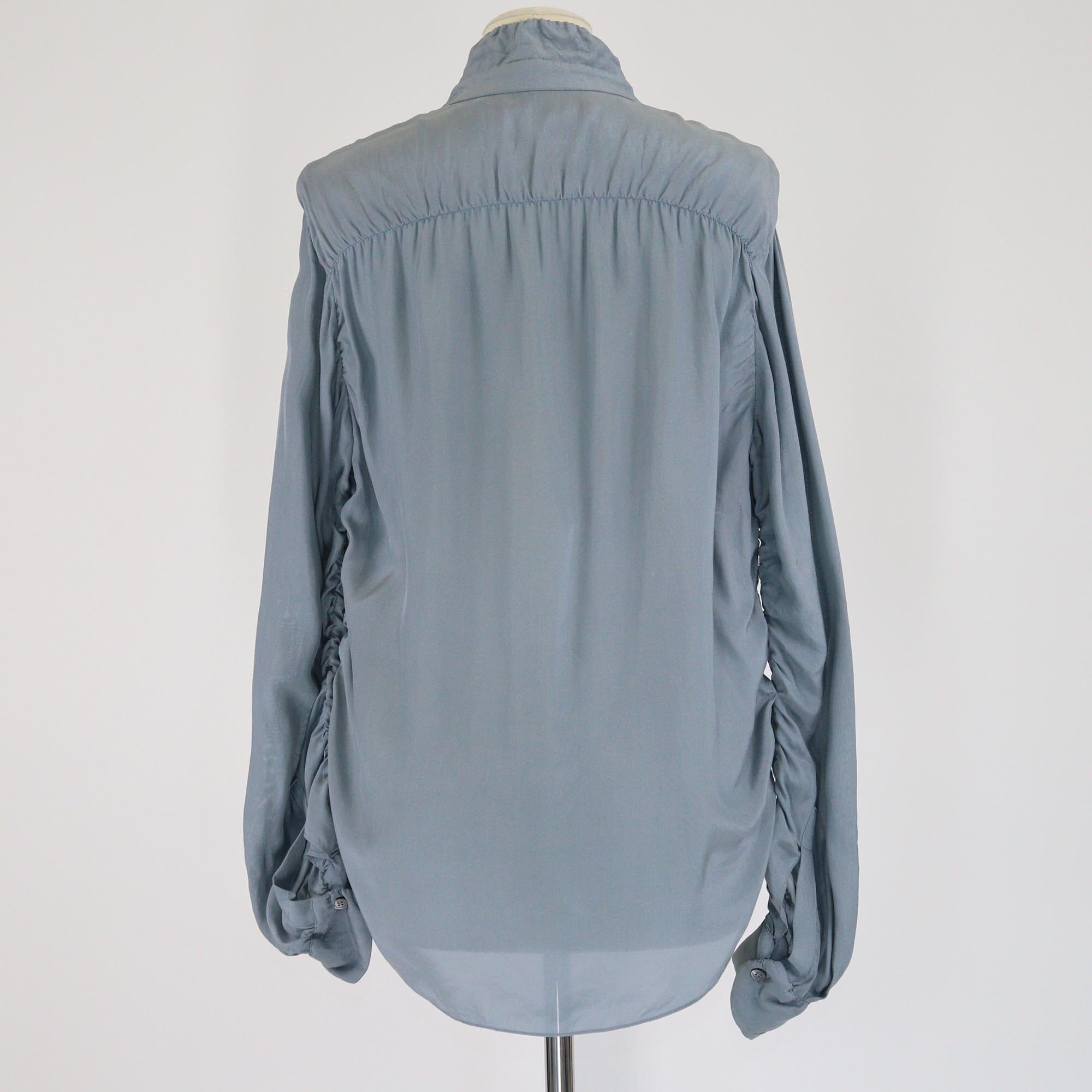 Marni Grey Ruffle Detail Long Sleeve Blouse Womens Marni