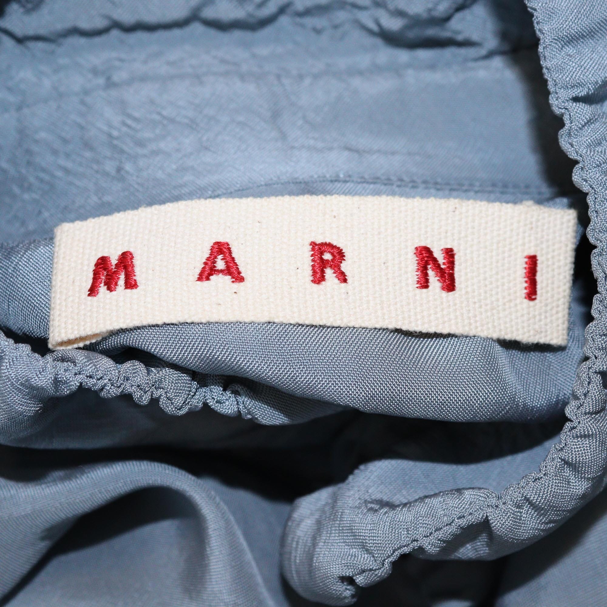 Marni Grey Ruffle Detail Long Sleeve Blouse Womens Marni