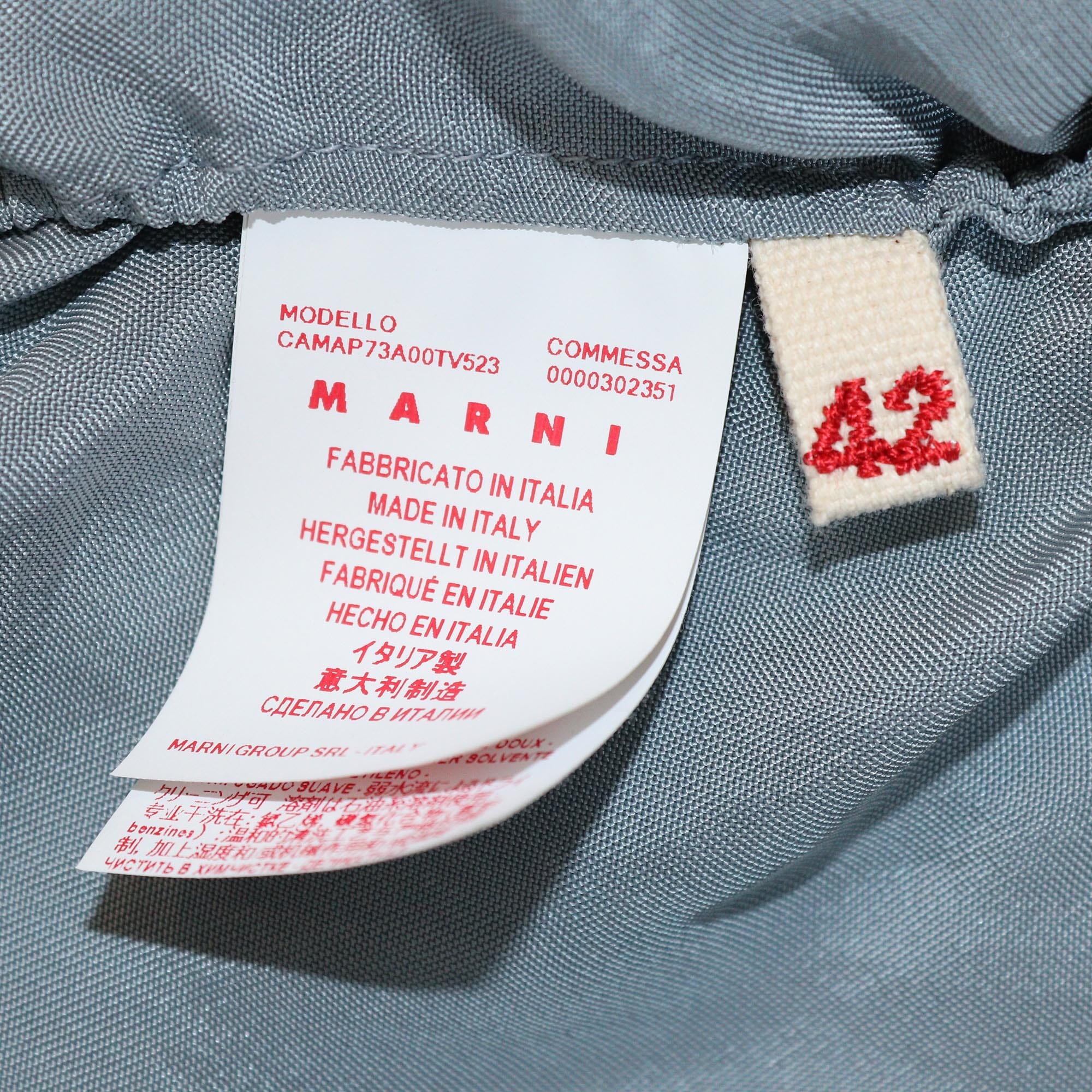 Marni Grey Ruffle Detail Long Sleeve Blouse Womens Marni