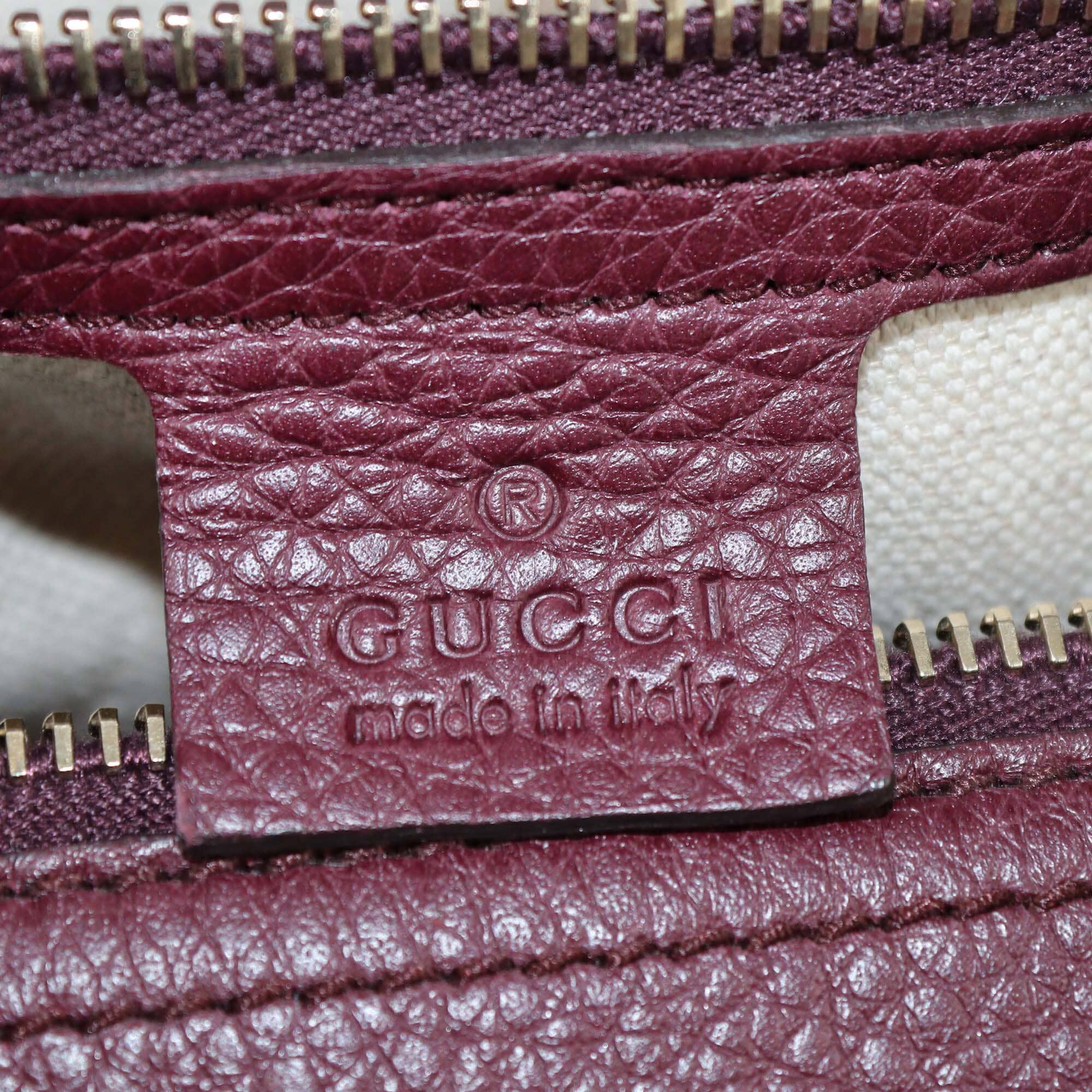Gucci Burgundy Leather Medium Bamboo Shopper Boston Bag Womens Gucci