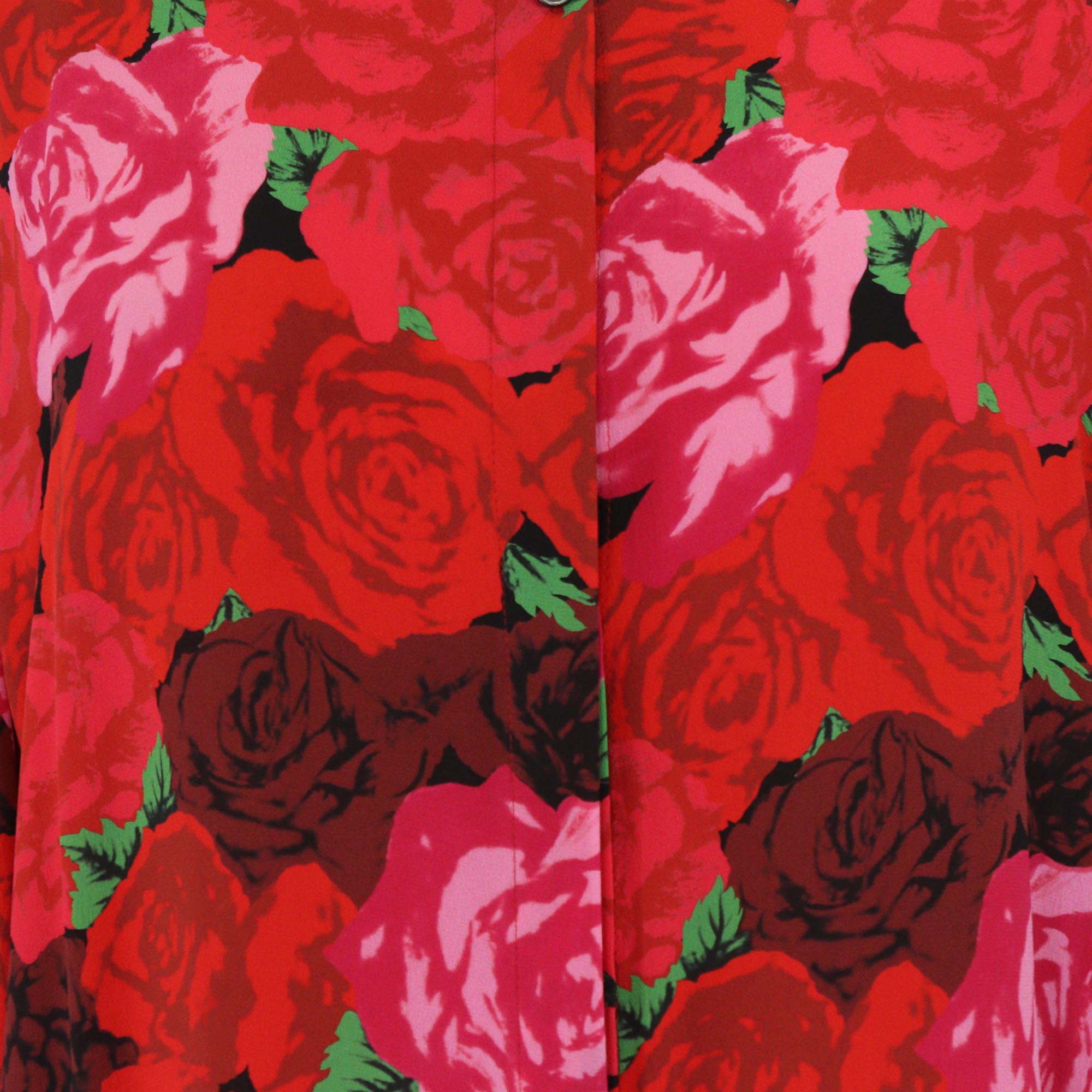 Magda Butrym Red Rose Print Long Sleeve Shirt