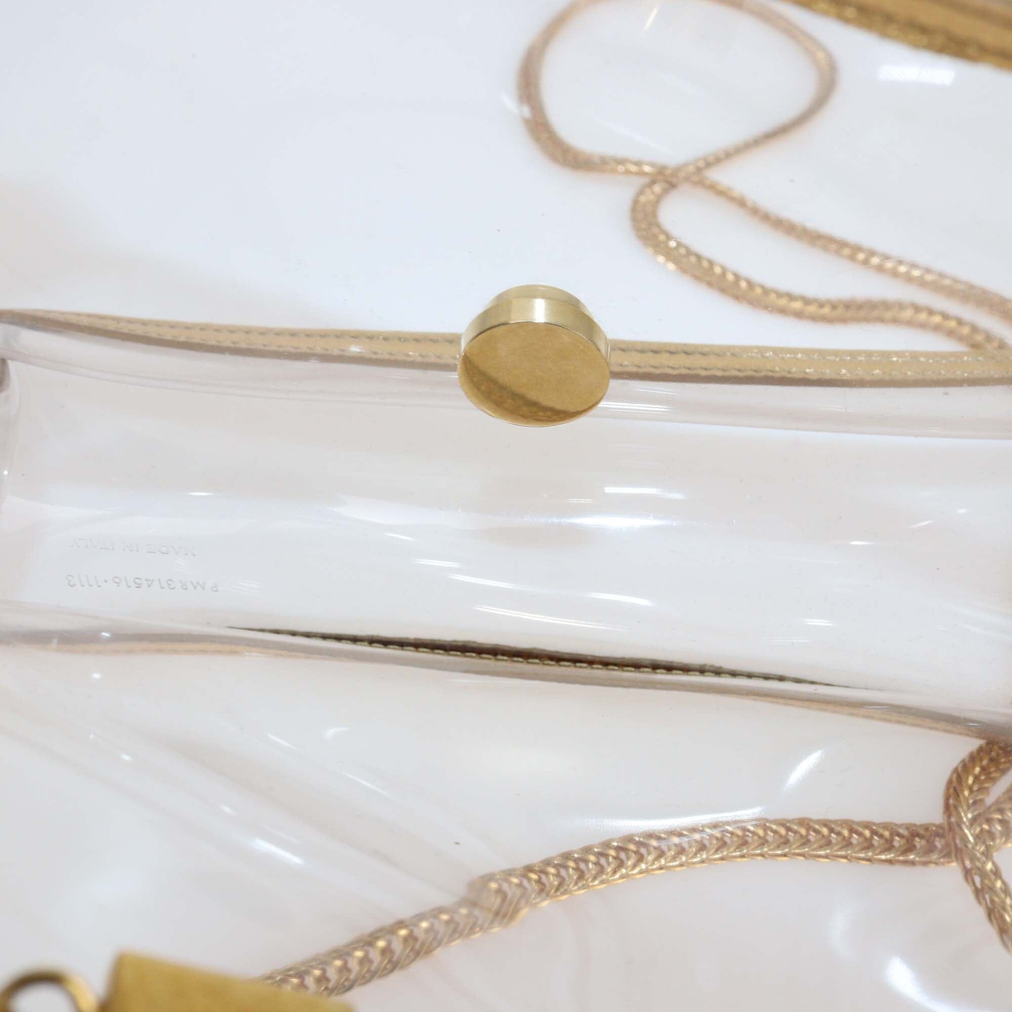 Saint Laurent Clear/Gold Pvc and Leather Betty Shoulder Bag Womens Saint Laurent