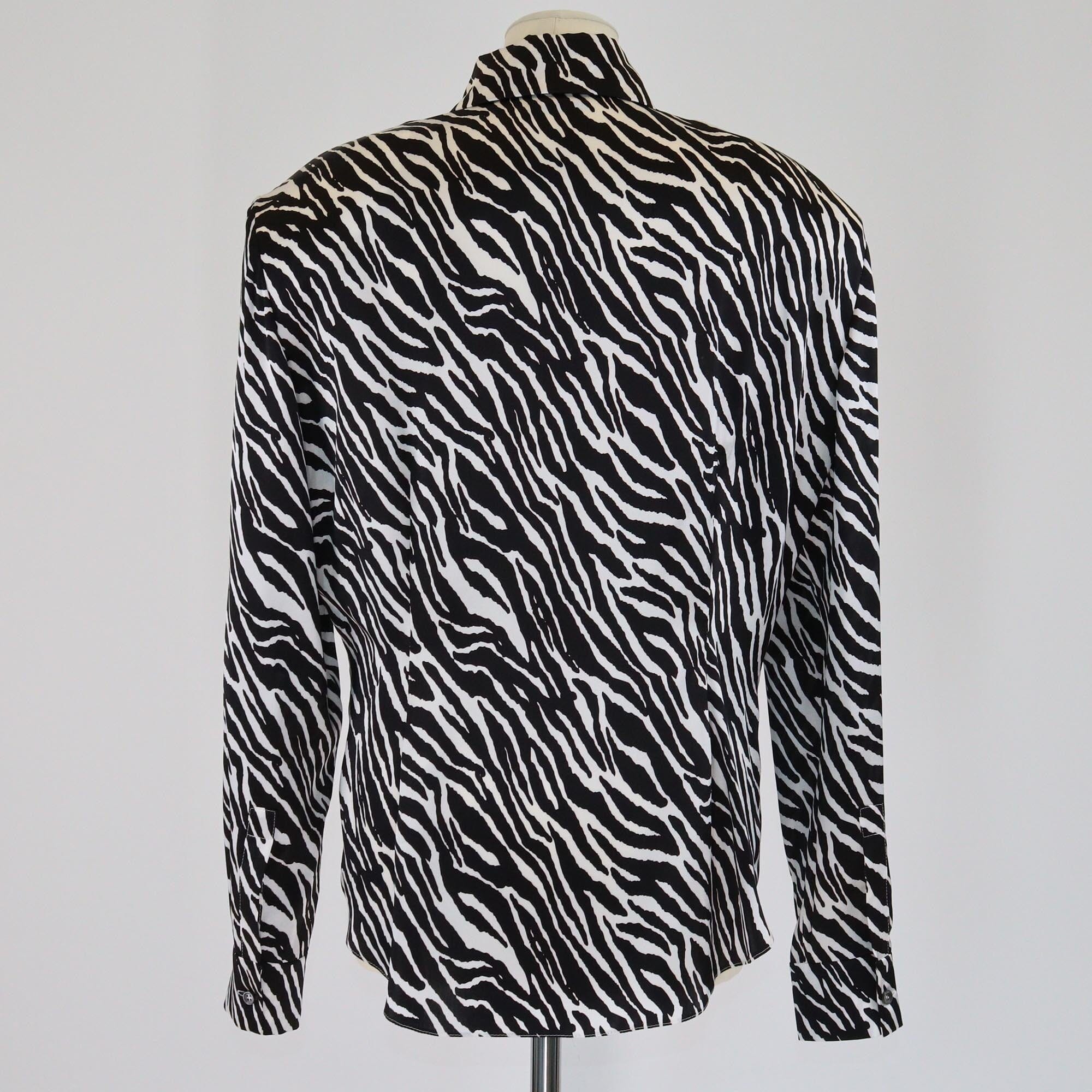 Magda Butrym Black/White Zebra Print Long Sleeve Blouse Womens Magda Butrym