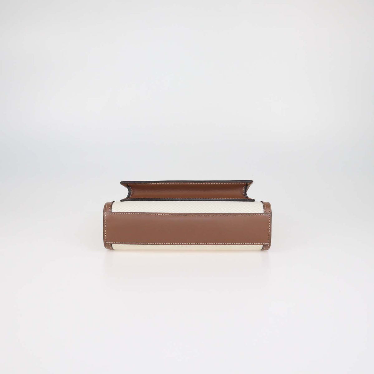 Burberry Brown,Beige Canvas and Leather Mini Pocket Bag