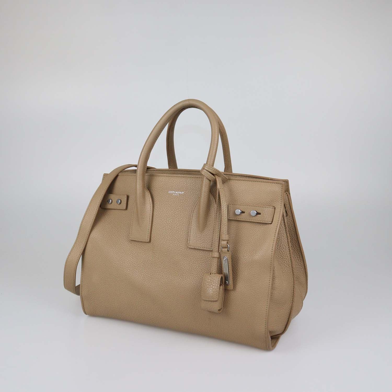 Saint Laurent Beige Leather Small Classic Sac De Jour Tote