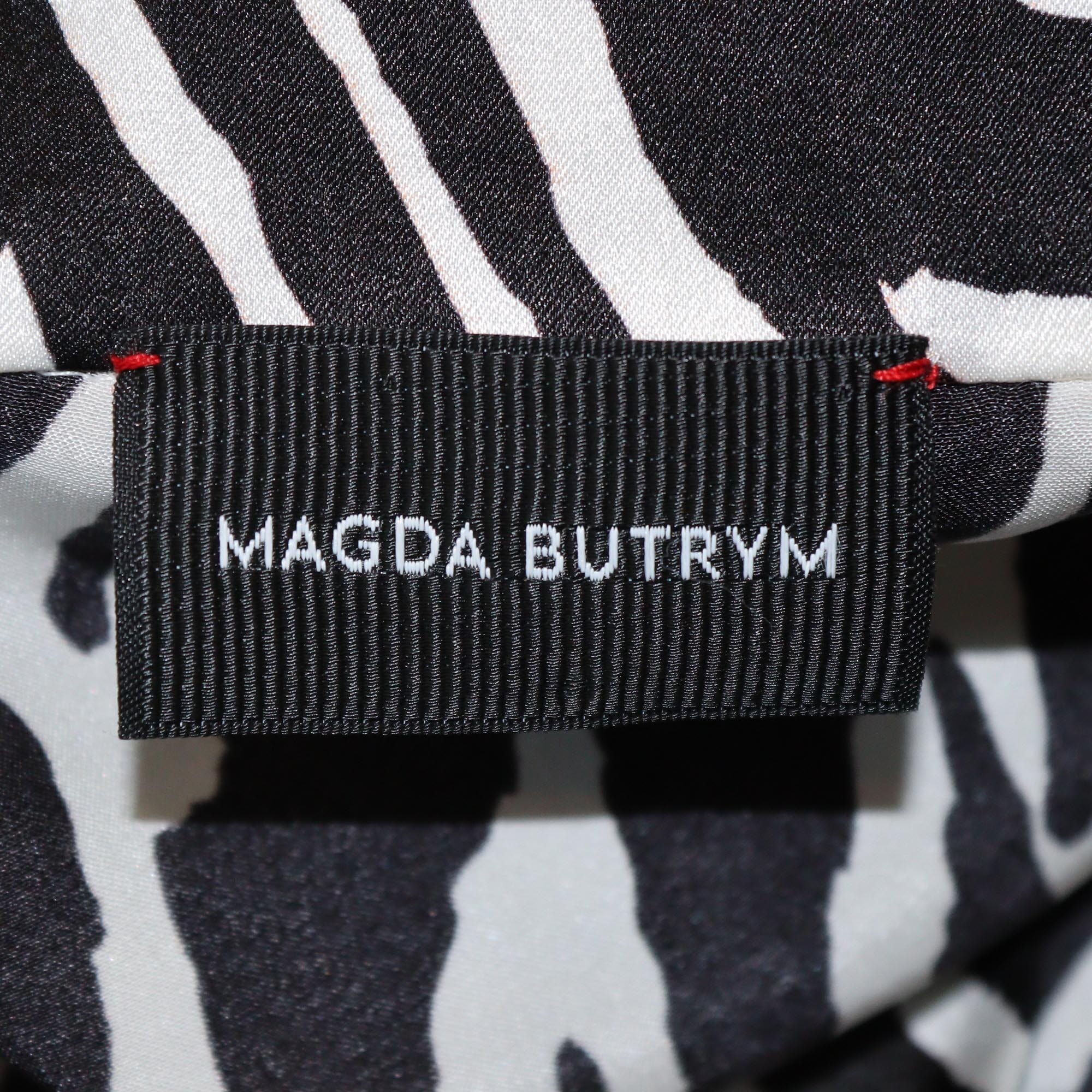 Magda Butrym Black/White Zebra Print Long Sleeve Blouse Womens Magda Butrym