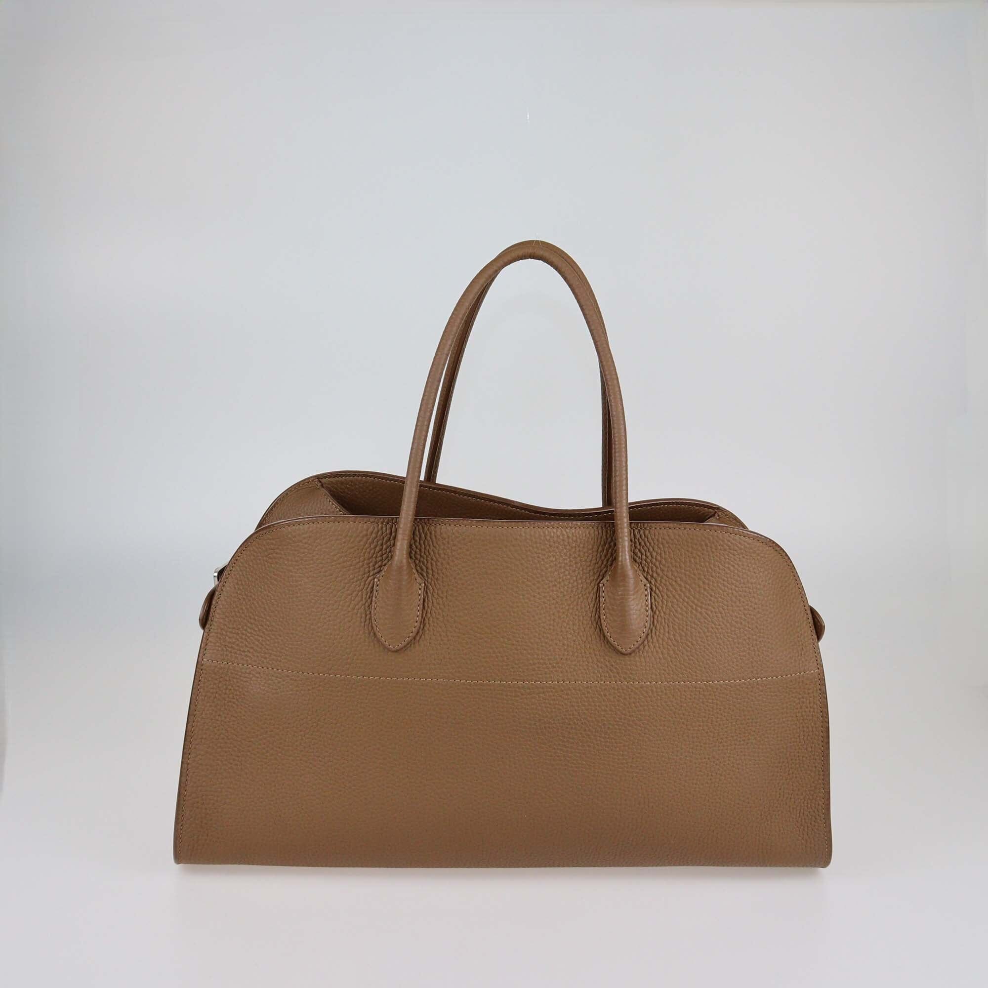 The Row Brown Soft Leather Margaux 17 Tote Womens The Row