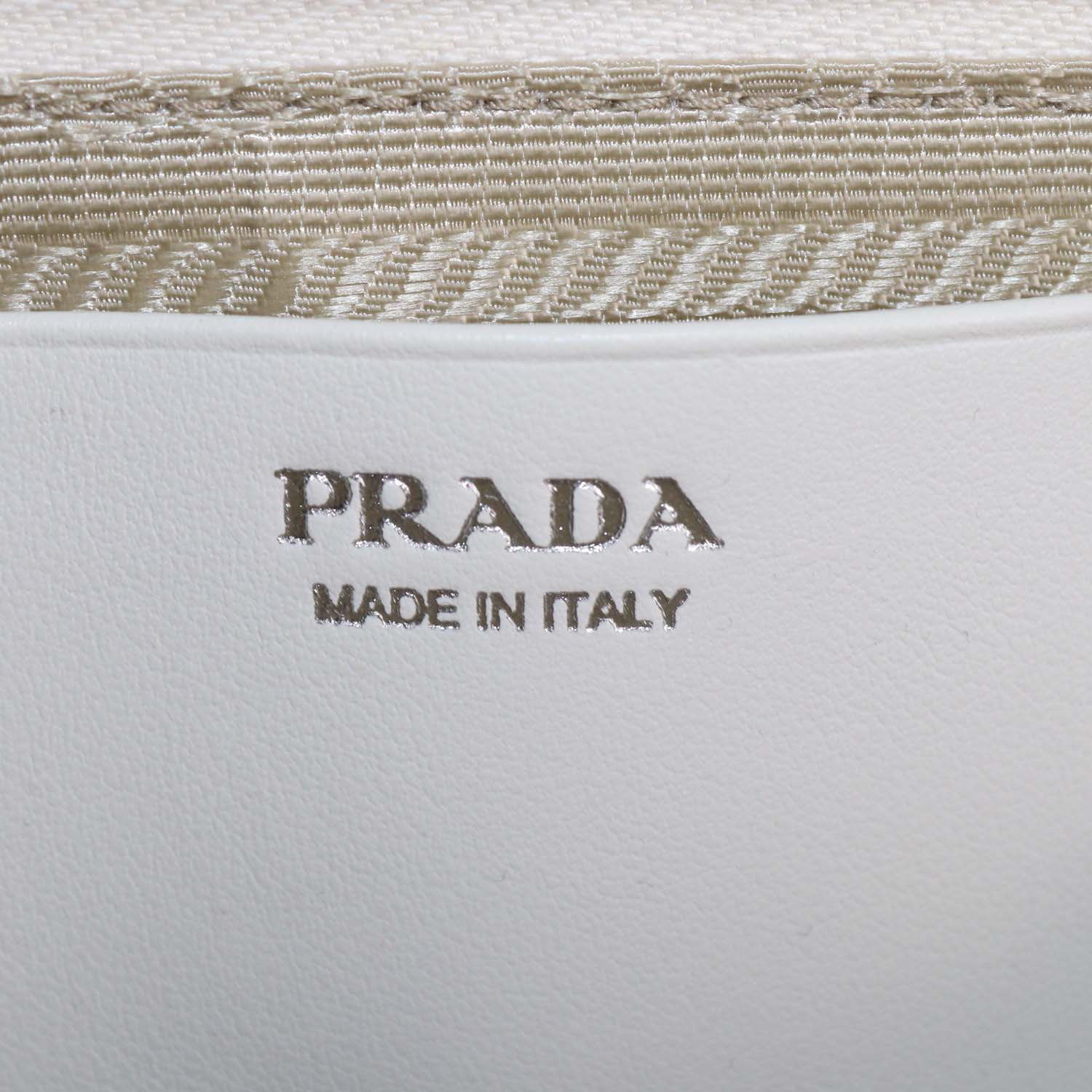 Prada White Saffiano Leather Mini Double Triangle Crossbody Bag