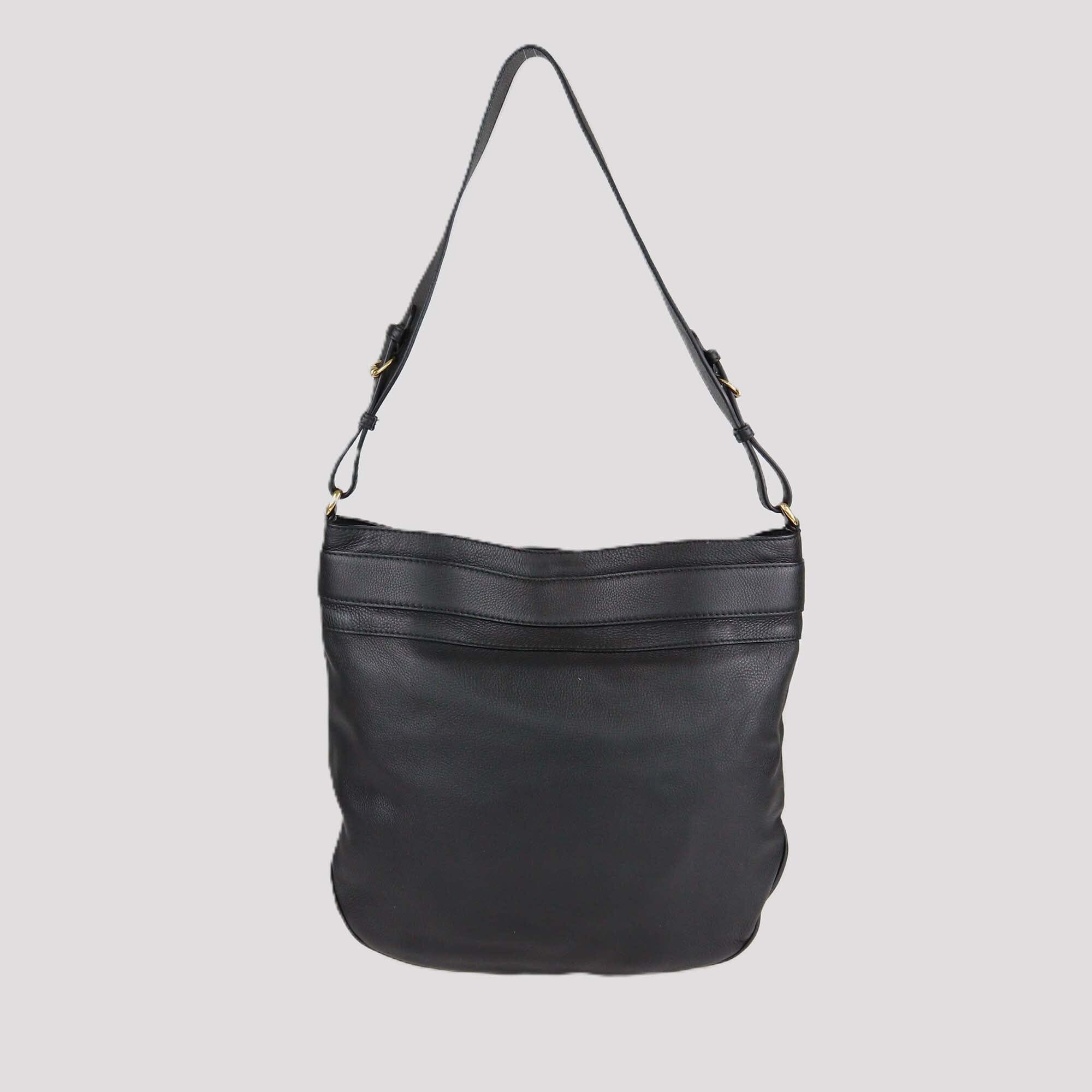 Gucci Black Leather Ride Large Shoulder Bag Womens Gucci