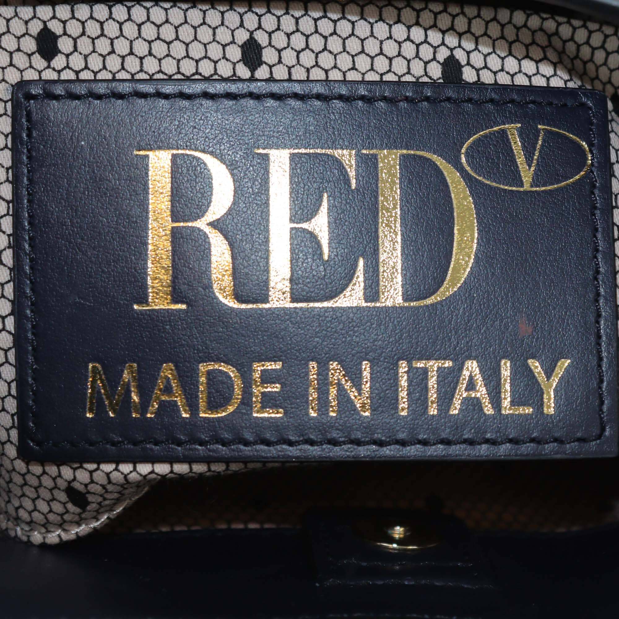 RED Valentino Navy Blue Leather Detailed Raffled Hobo Womens Red Valentino