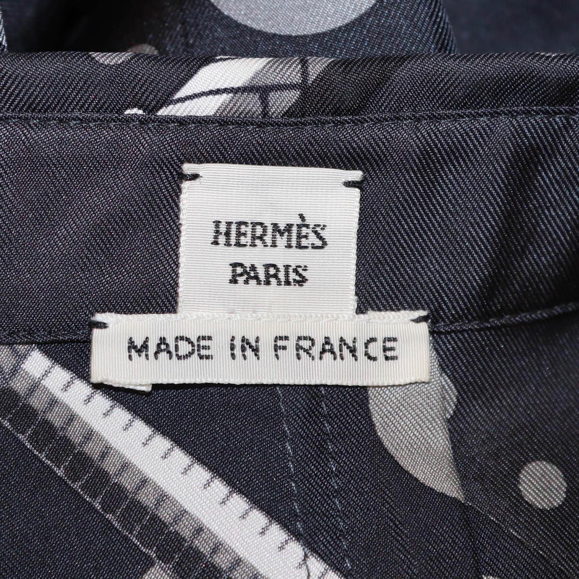 Hermes Black/Multicolor Printed Button Up Shirt