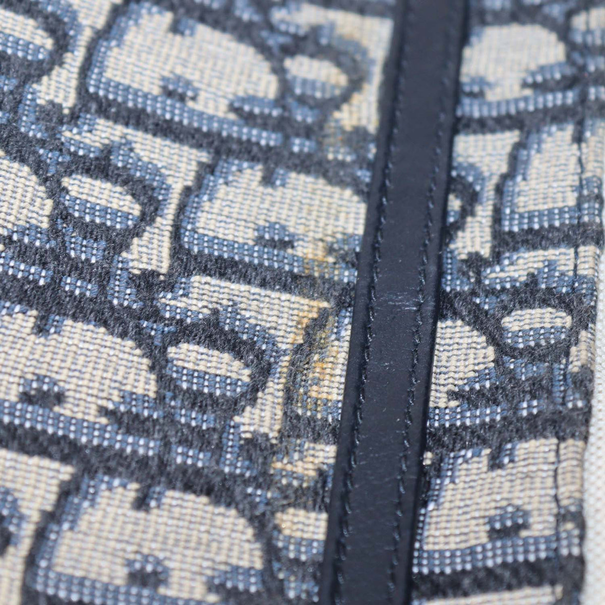 Christian Dior Navy Blue Oblique Canvas Saddle Chain Pouch