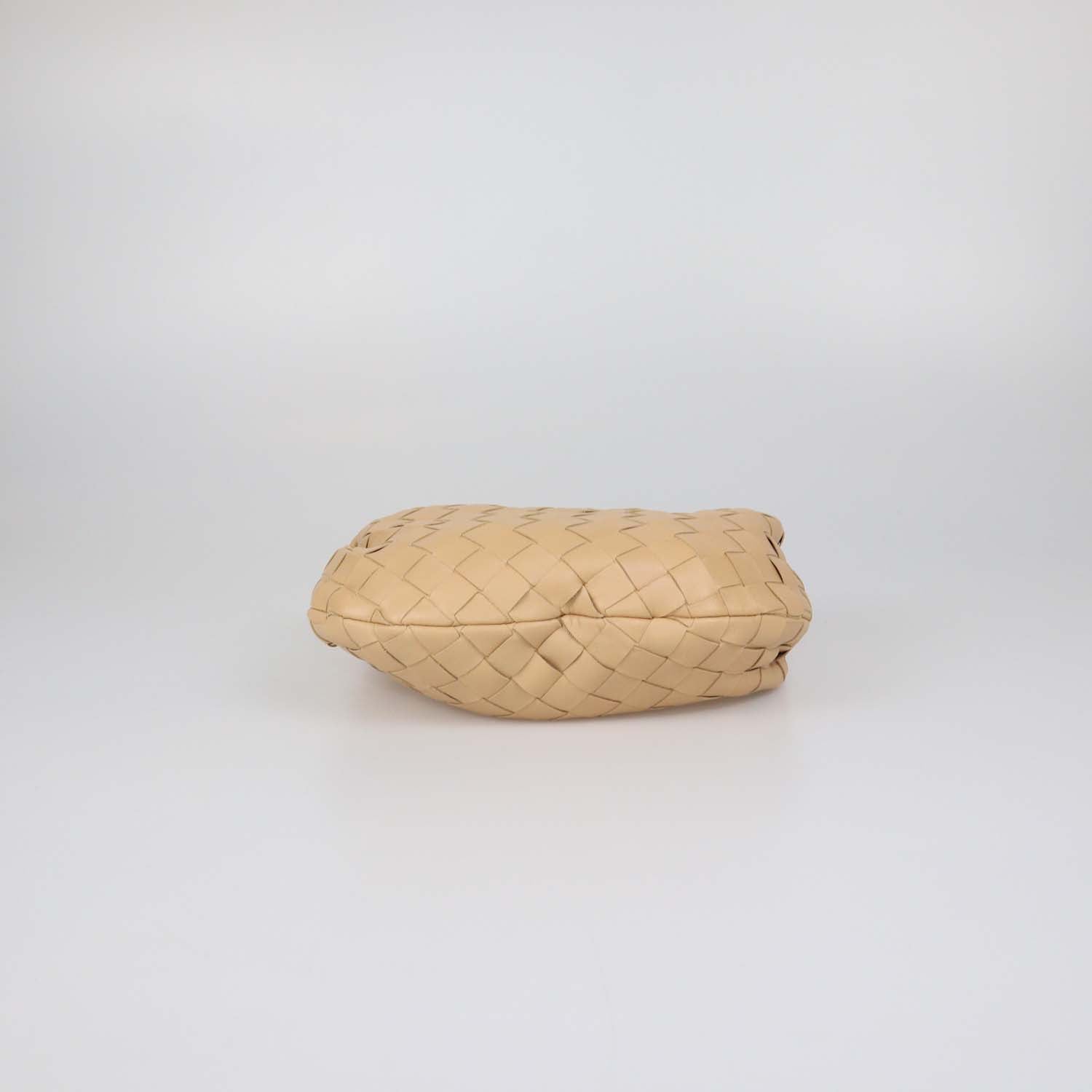 Bottega Veneta Beige Intrecciato Leather Mini Jodie Hobo