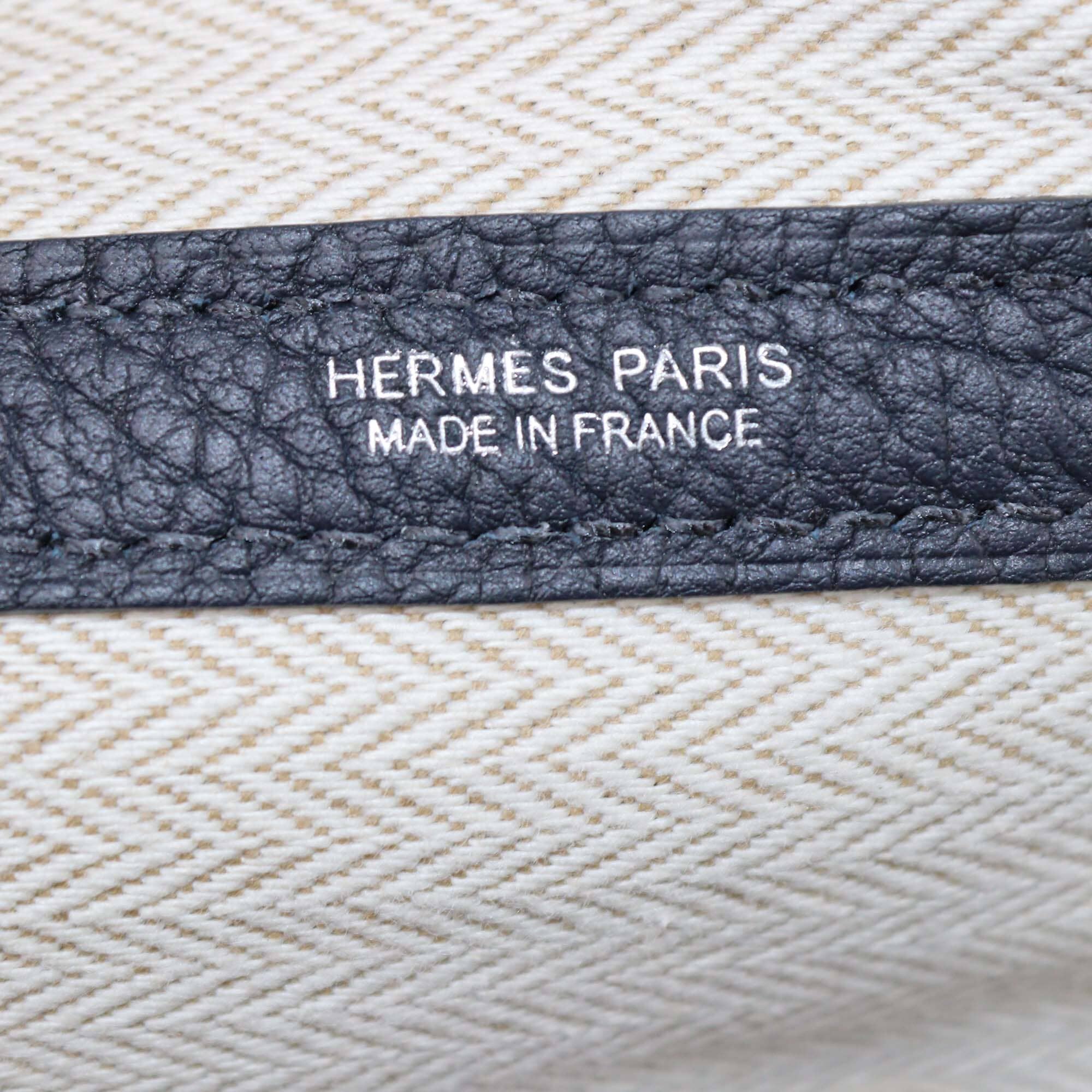 Hermes Bleu Indigo Negonda Leather Garden Party 36 Bag Womens Hermes