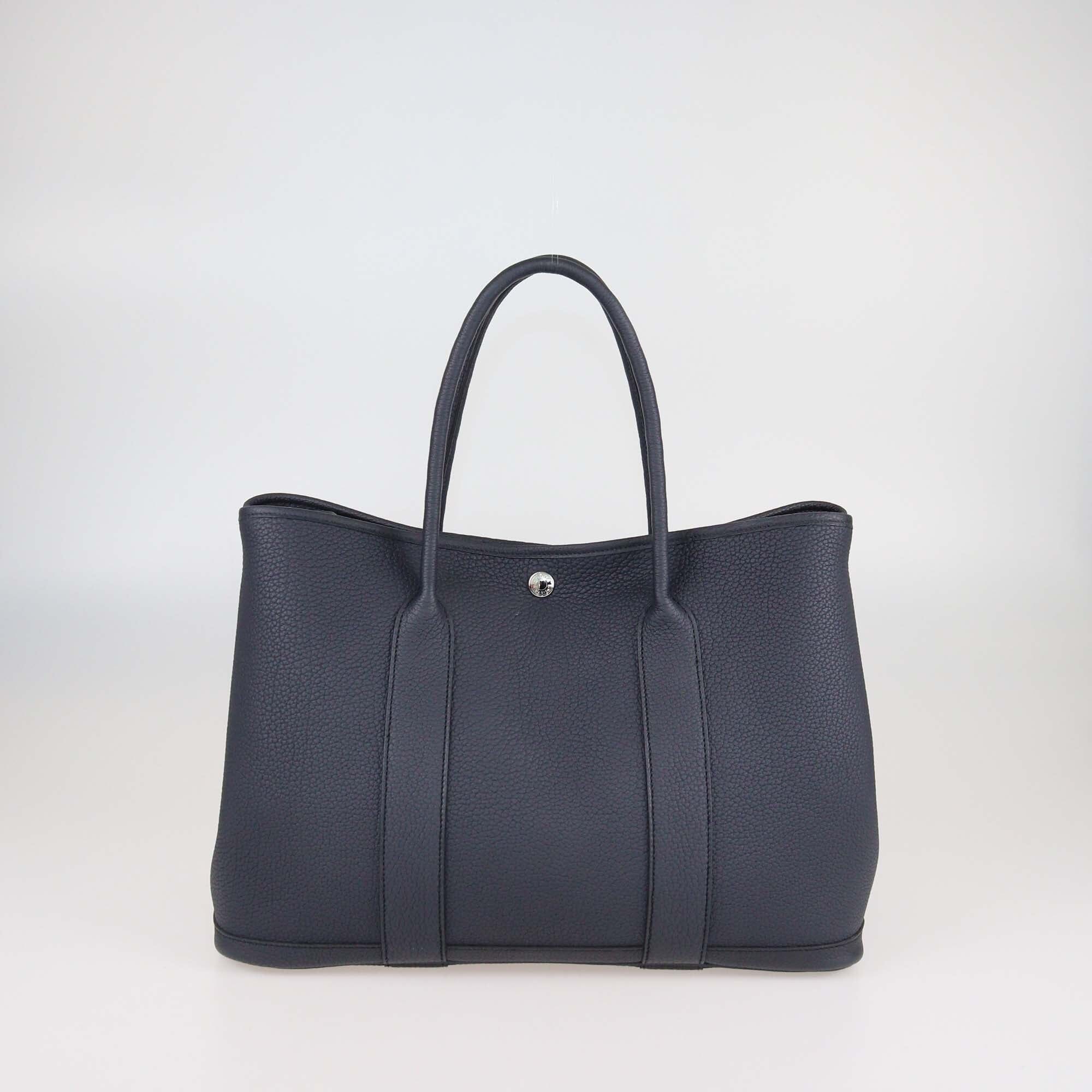 Hermes Bleu Indigo Negonda Leather Garden Party 36 Bag Womens Hermes