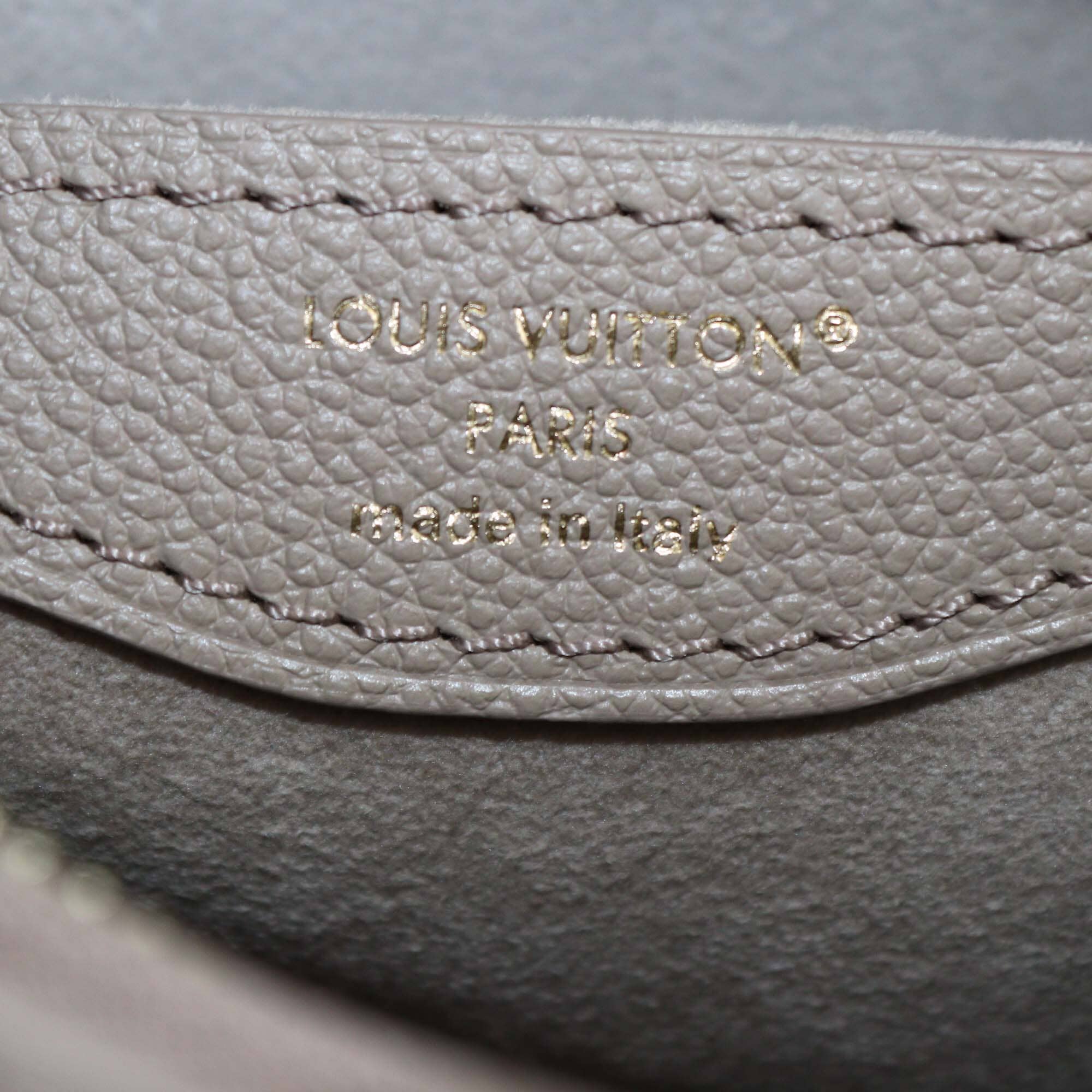 Louis Vuitton Tourterelle/Creme Monogram Empreinte Boulogne Leather PM Bag Womens Louis Vuitton